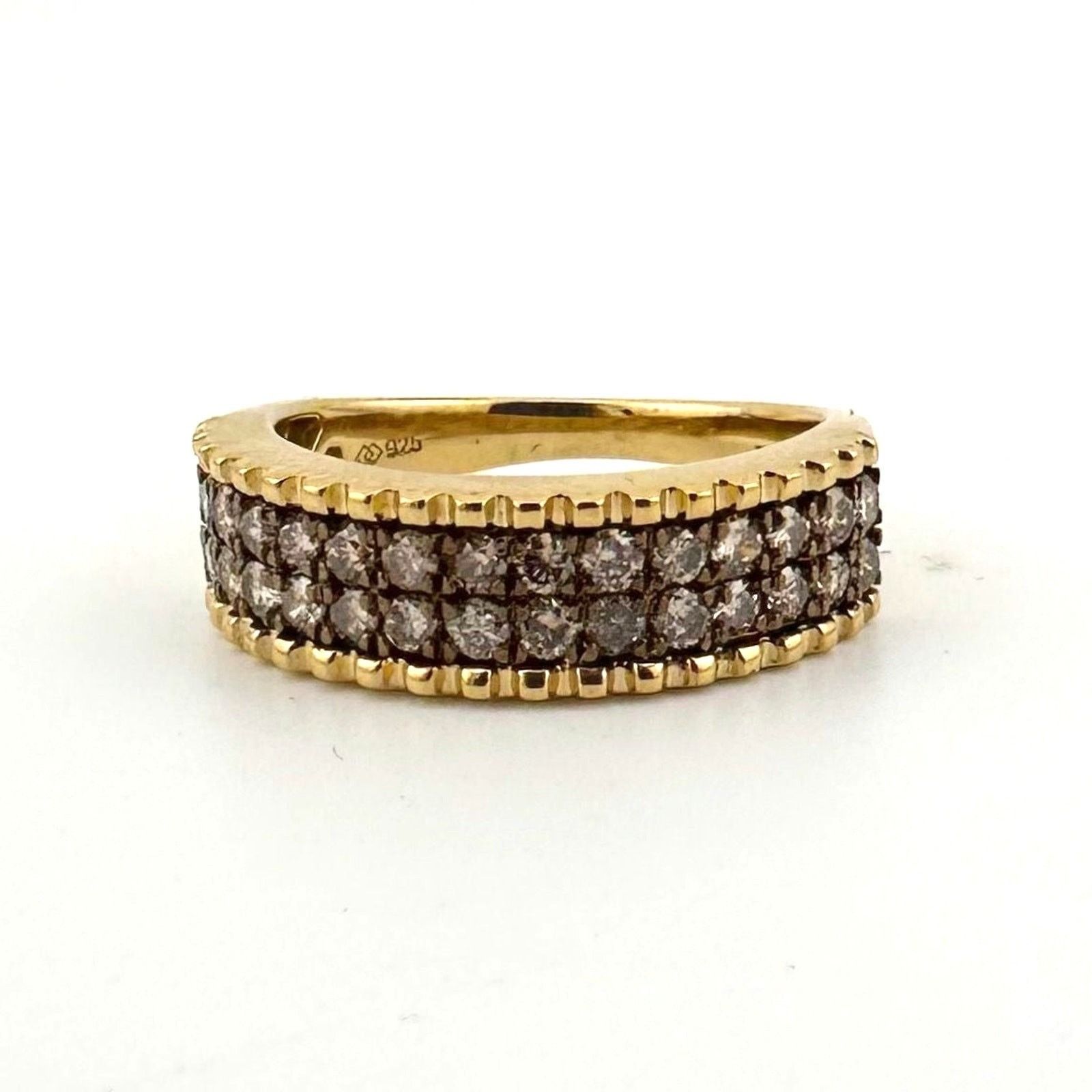 Other Beautiful 3/4 Ct Diamond 2 row Anniversary Ring 14kt Gold Ov Size ONE SIZE - 14 Thumbnail