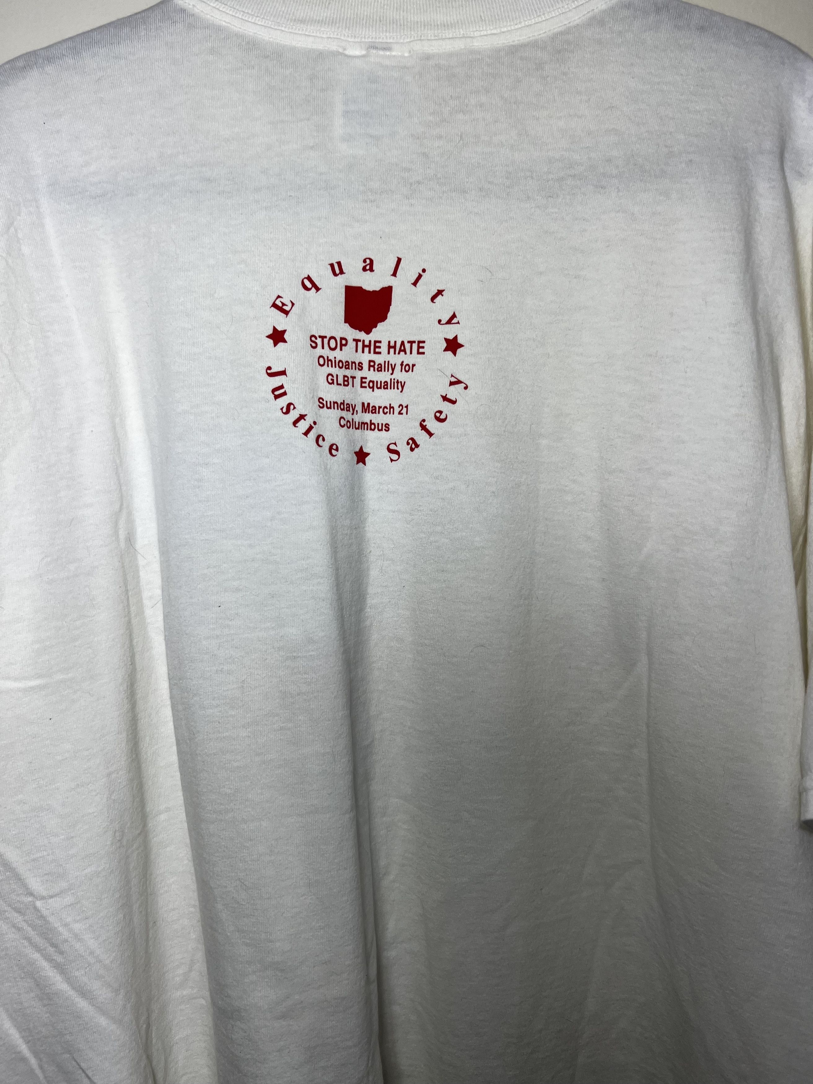 Vintage Vintage 1999 LGBT Equality Begins at Home Political T-Shirt Size US XL / EU 56 / 4 - 7 Thumbnail
