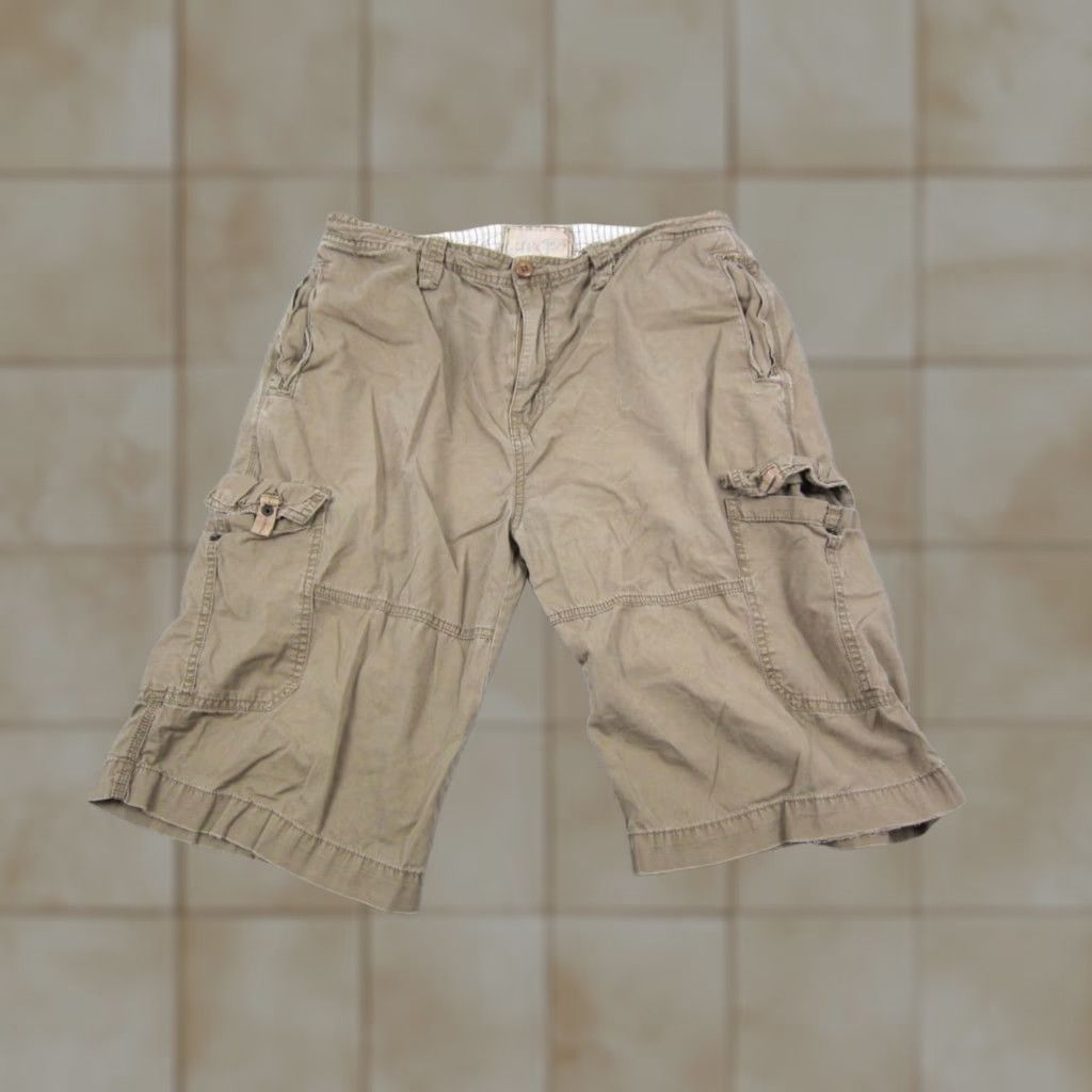 Vintage Buckle Buckle Shorts Mens 33 Brown Khaki Acapulco Cargo 25" Outdoor Hiking Canvas 5-Pocket Pockets Cargo Size US 33 - 1 Thumbnail