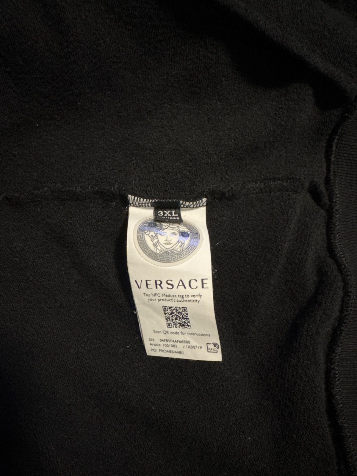 Versace Versace Mitchel Fit Full-Zip Hoodie – Black/White Size 3XL / US 20-22 - 3 Thumbnail