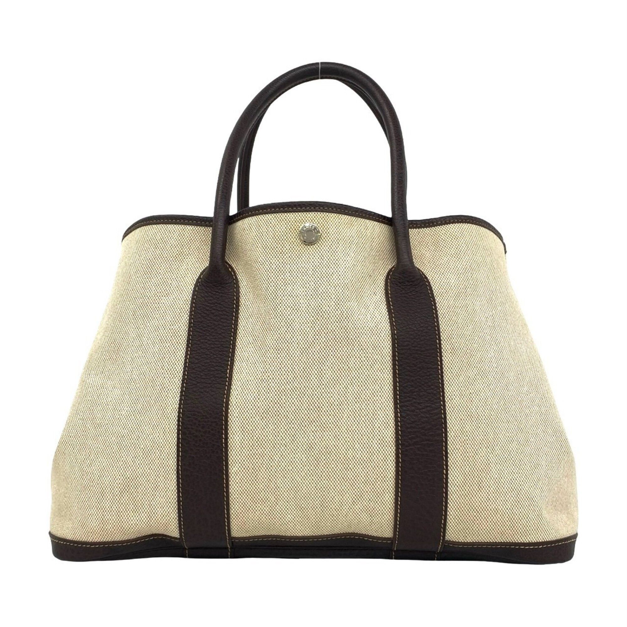 Hermes HERMES Garden Party Toile H Buffle Handbag Tote Bag Nicotine 354-5 Size ONE SIZE - 1 Thumbnail