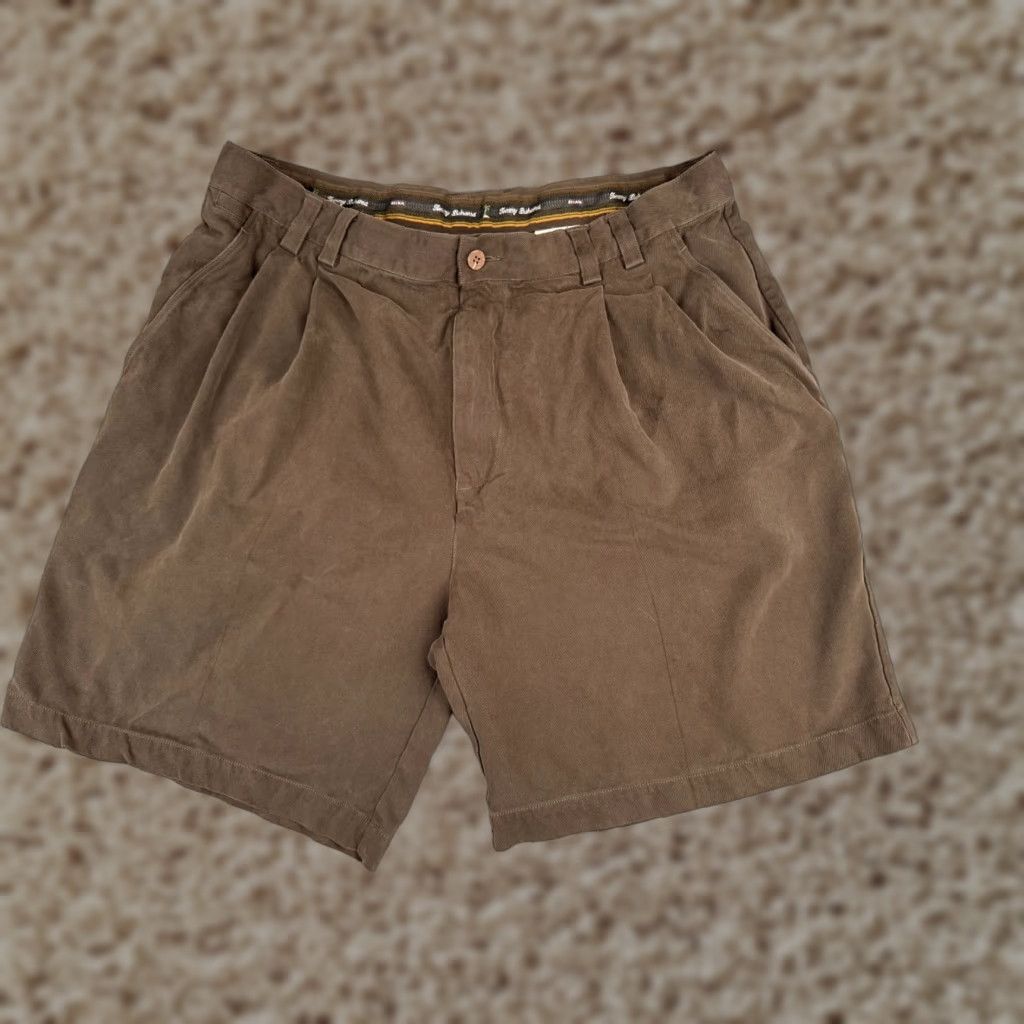 Tommy Bahama Tommy Bahama Shorts Men Bermuda 36 Brown Silk Pleated Beach Resort 36x9 Relaxed Mens Summer 100% Silk Easy Care Pockets Quick Dry Size US 36 / EU 52 - 1 Thumbnail