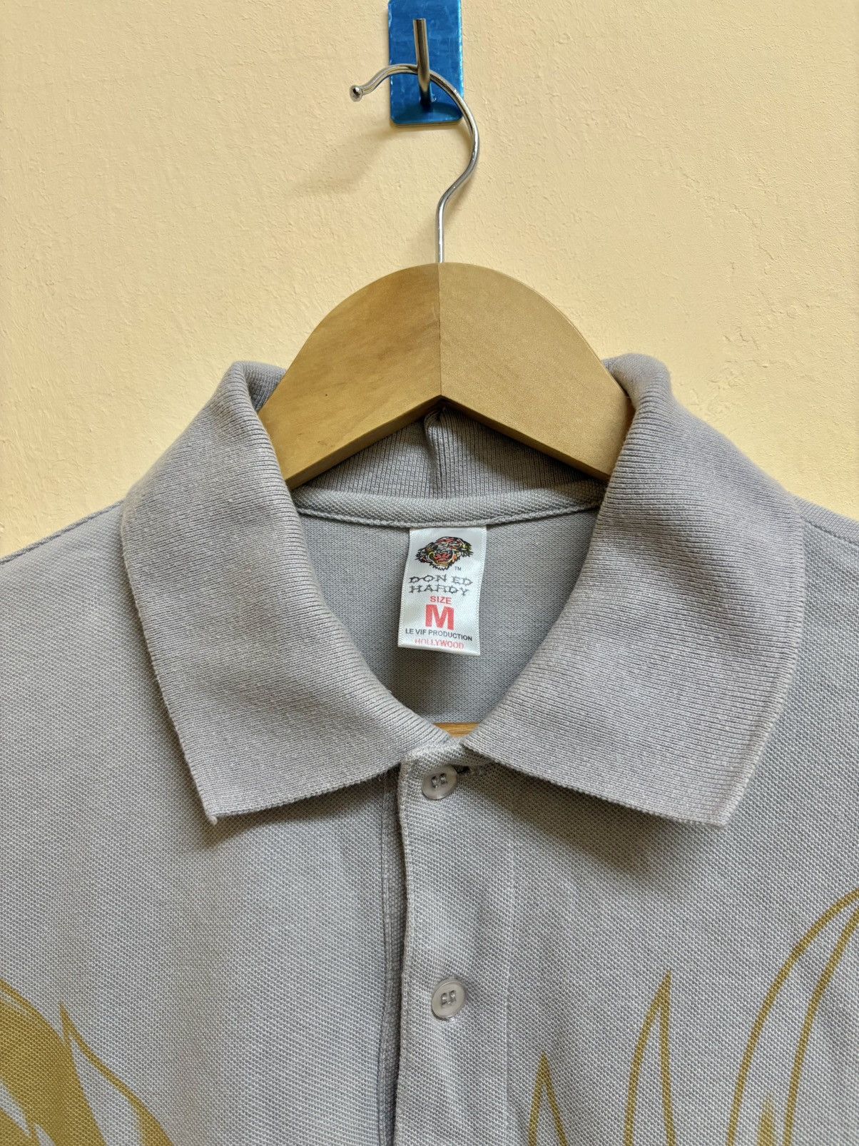 Ed Hardy Vintage Y2k Ed Hardy By Christian Audigier Skull Tiger Polo Size US M / EU 48-50 / 2 - 13 Thumbnail