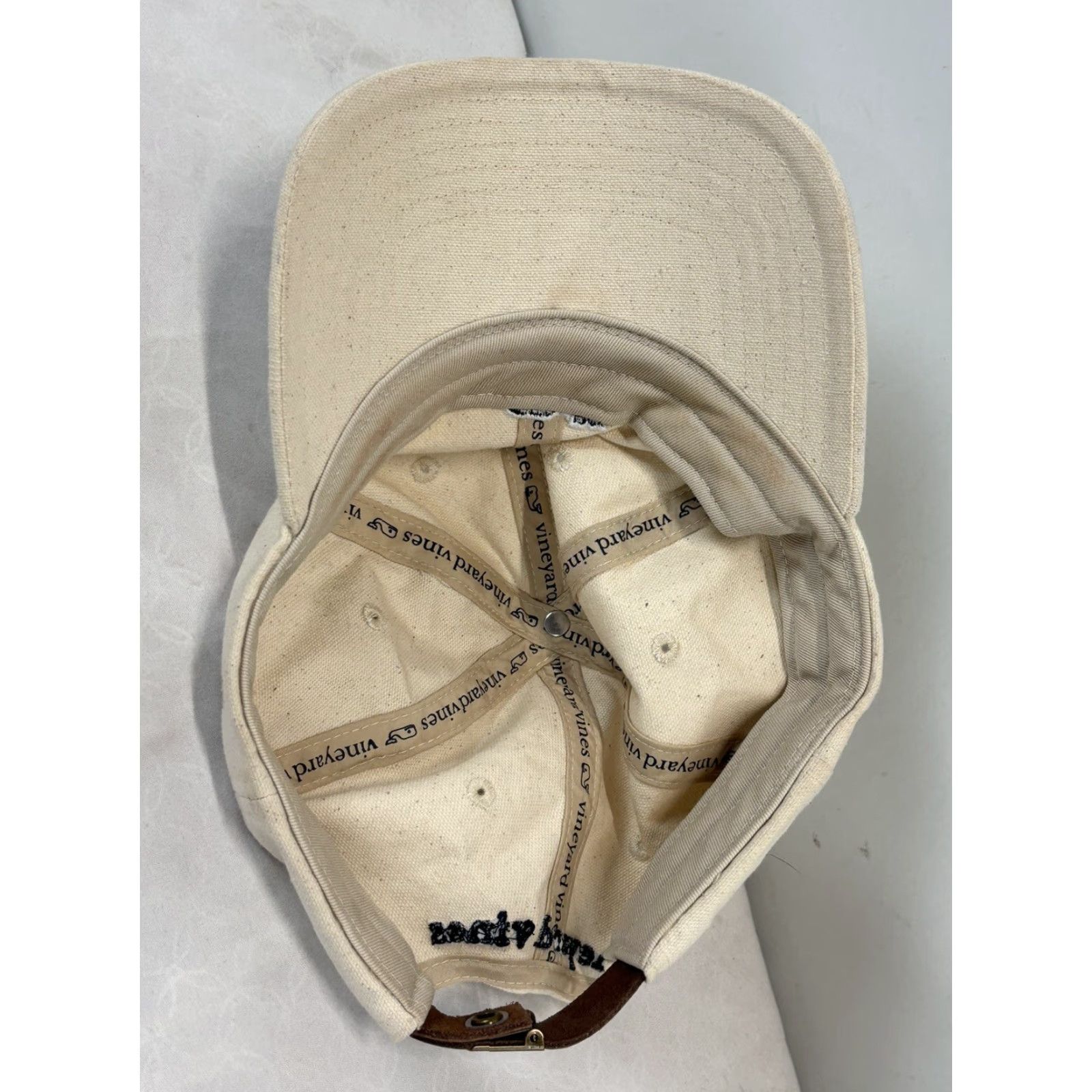 Vineyard Vines Vineyard Vines Baseball Hat Cap Adjustable Classic Cotton GUC Unisex Adults One Size Ivory Men Women Boys Girls Size ONE SIZE - 6 Thumbnail
