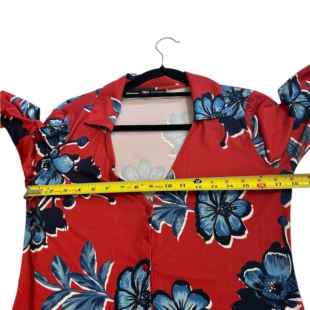Zara Zara l Floral Print Button Down Long Sleeve Midi Dress Small Size S / US 4 / IT 40 - 6 Thumbnail