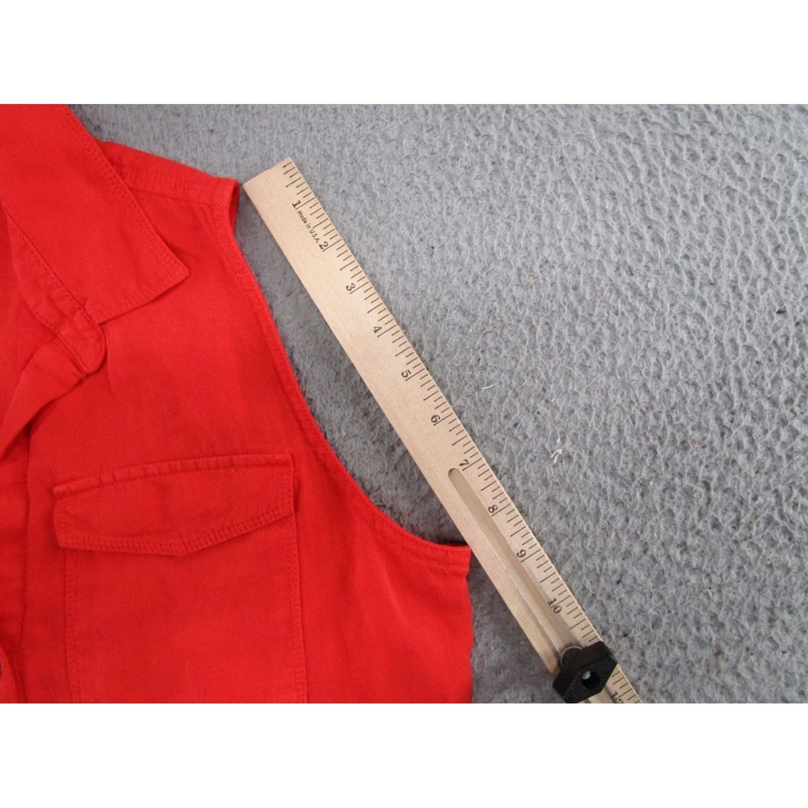 Nicole Miller Nicole Miller New York Romper Lyocell Linen Blend Red Sleeveless Button Up SZ 8 Size 30" / US 8 / IT 44 - 5 Thumbnail