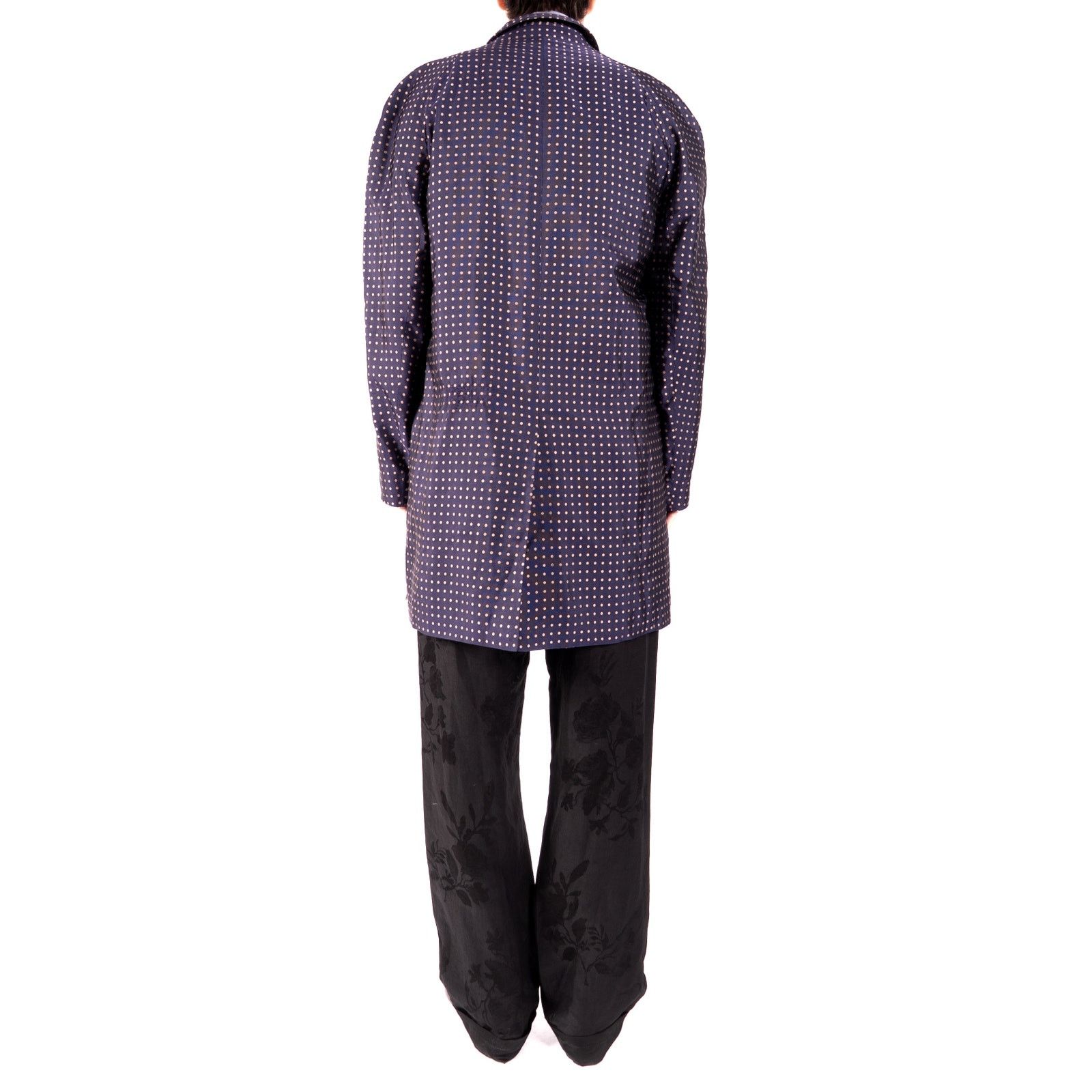 Haider Ackermann SS14 Classic Raglan Coat in Blue & Gold Silk Jacquard Size US XL / EU 56 / 4 - 6 Thumbnail