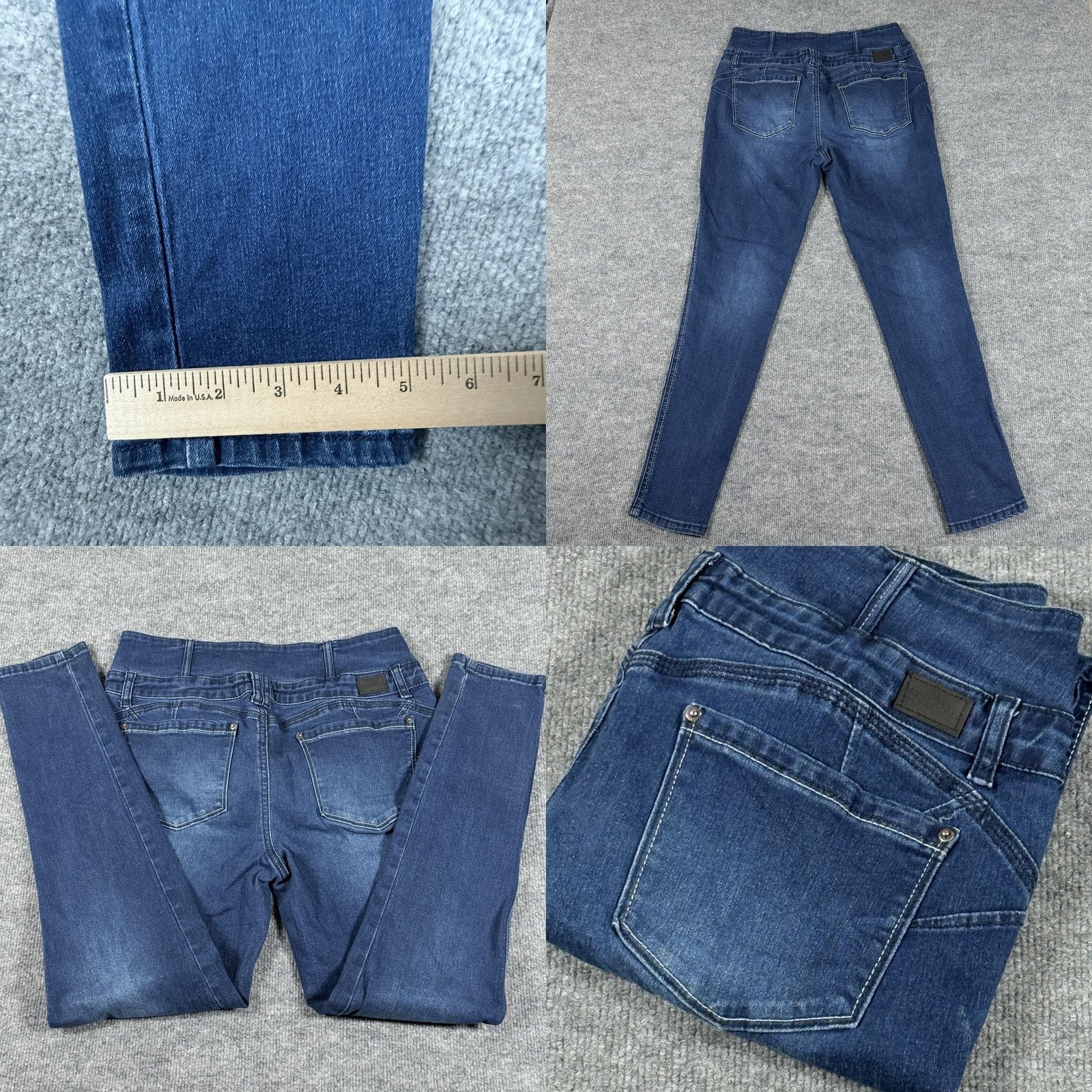 Vintage VINTAGE? No. Flamingo Jeans Blue High Rise Skinny Stretch Denim 30" Waist Regular Large Women Size 36" / US 14 / IT 50 - 8 Thumbnail