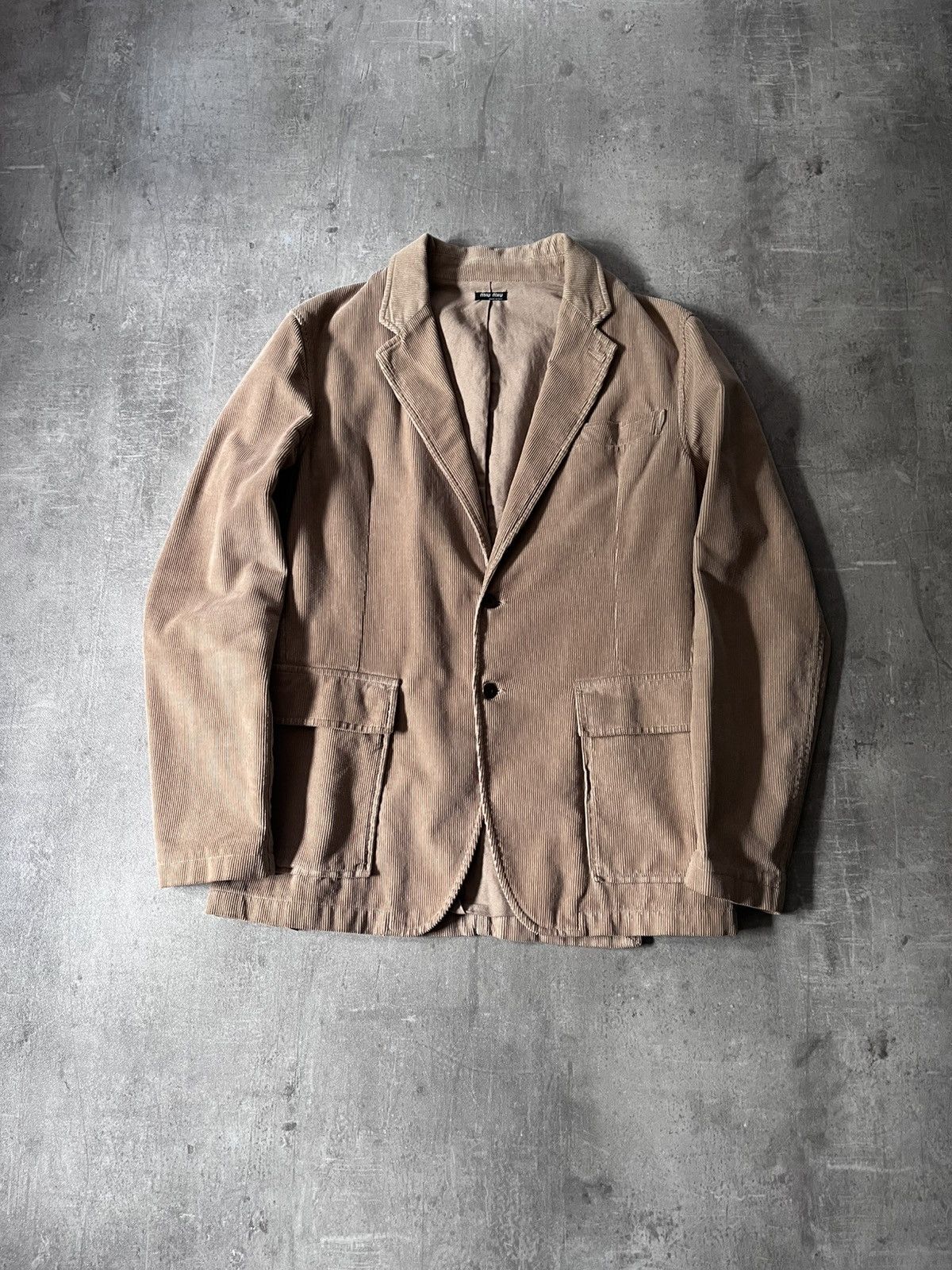 Miu Miu Miu Miu S/S 2004 Corduroy Blazer Jacket beige Size US M / EU 48-50 / 2 - 1 Thumbnail