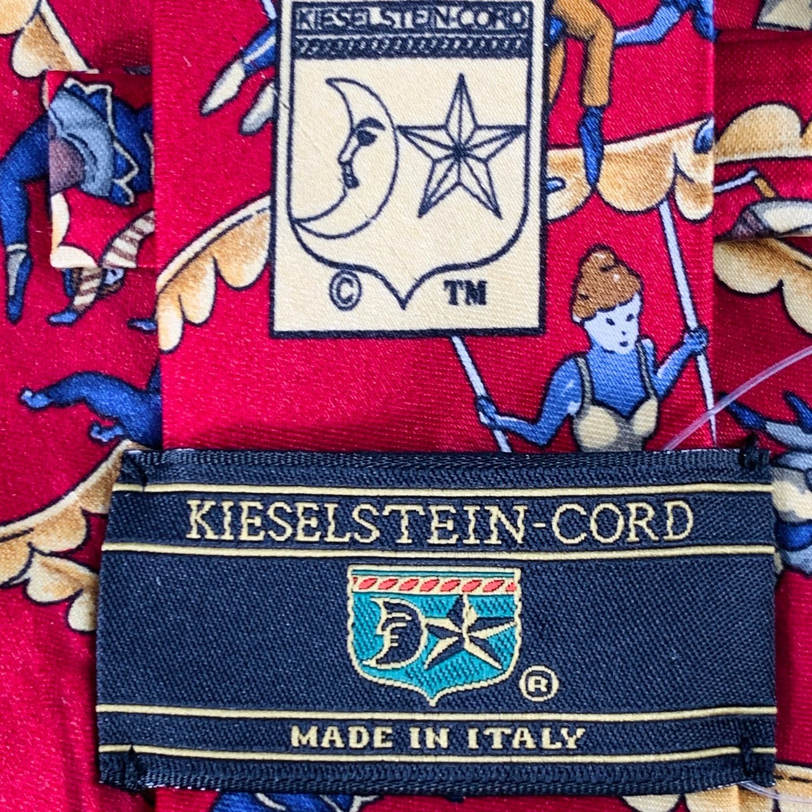 Kieselstein-Cord KIESELSTEIN-CORD Red Yellow Blue Trapeze Figures Silk Tie Size ONE SIZE - 3 Thumbnail