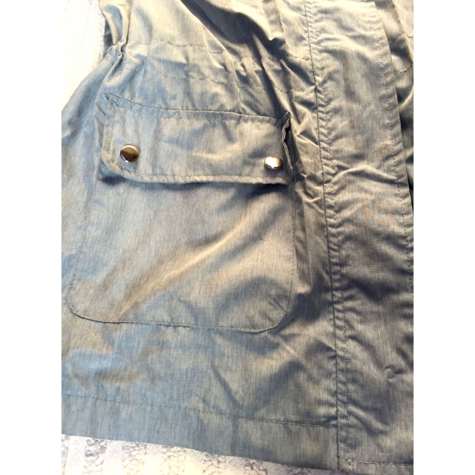 Vintage Style & Co Womens Hooded Anorak Jacket Long Sleeve Full Zip Washed Blue Sz Small Size S / US 4 / IT 40 - 7 Thumbnail