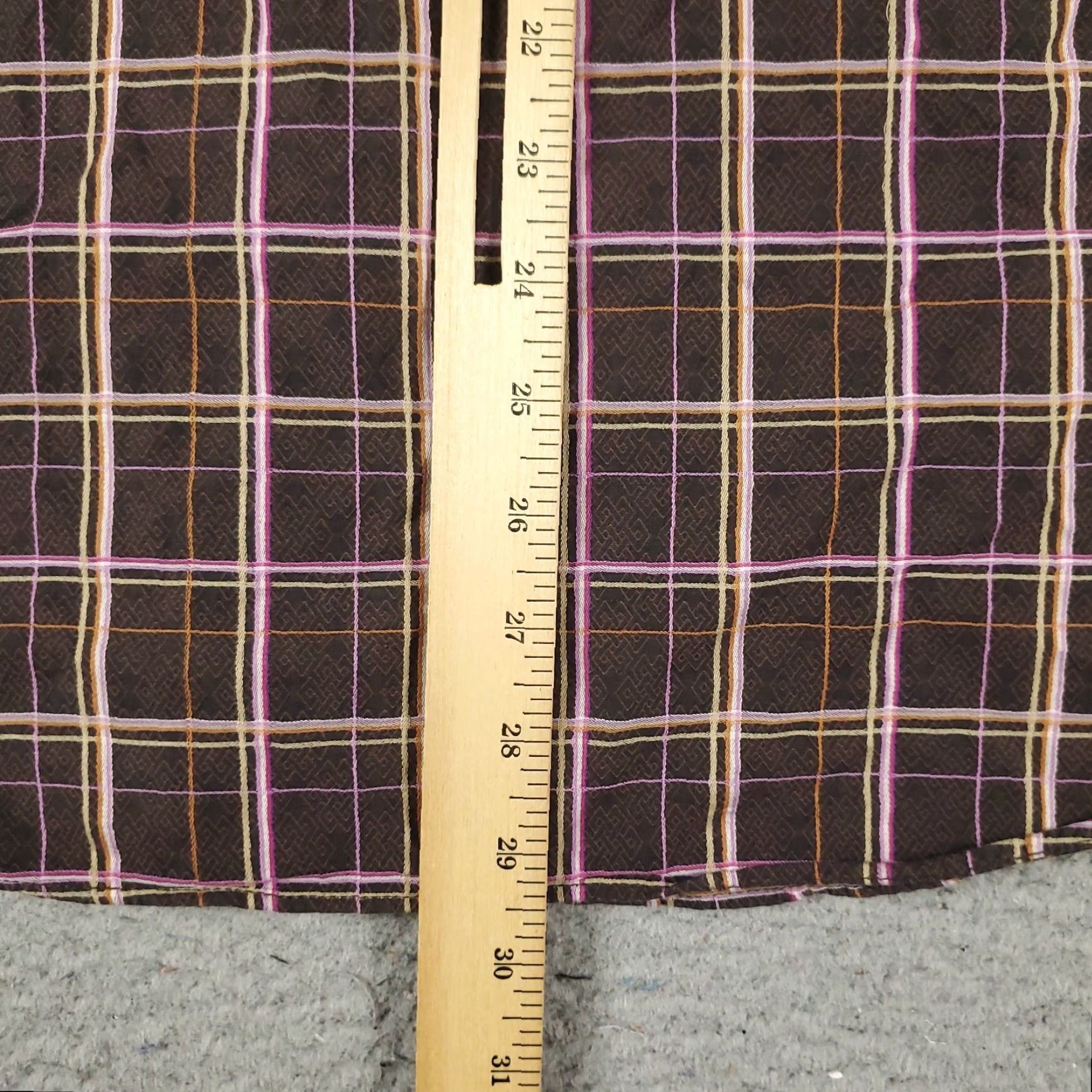 BUGATCHI Bugatchi Uomo Shirt Mens Large Brown Plaid Button-Up Long Sleeve Casual Size US L / EU 52-54 / 3 - 4 Thumbnail