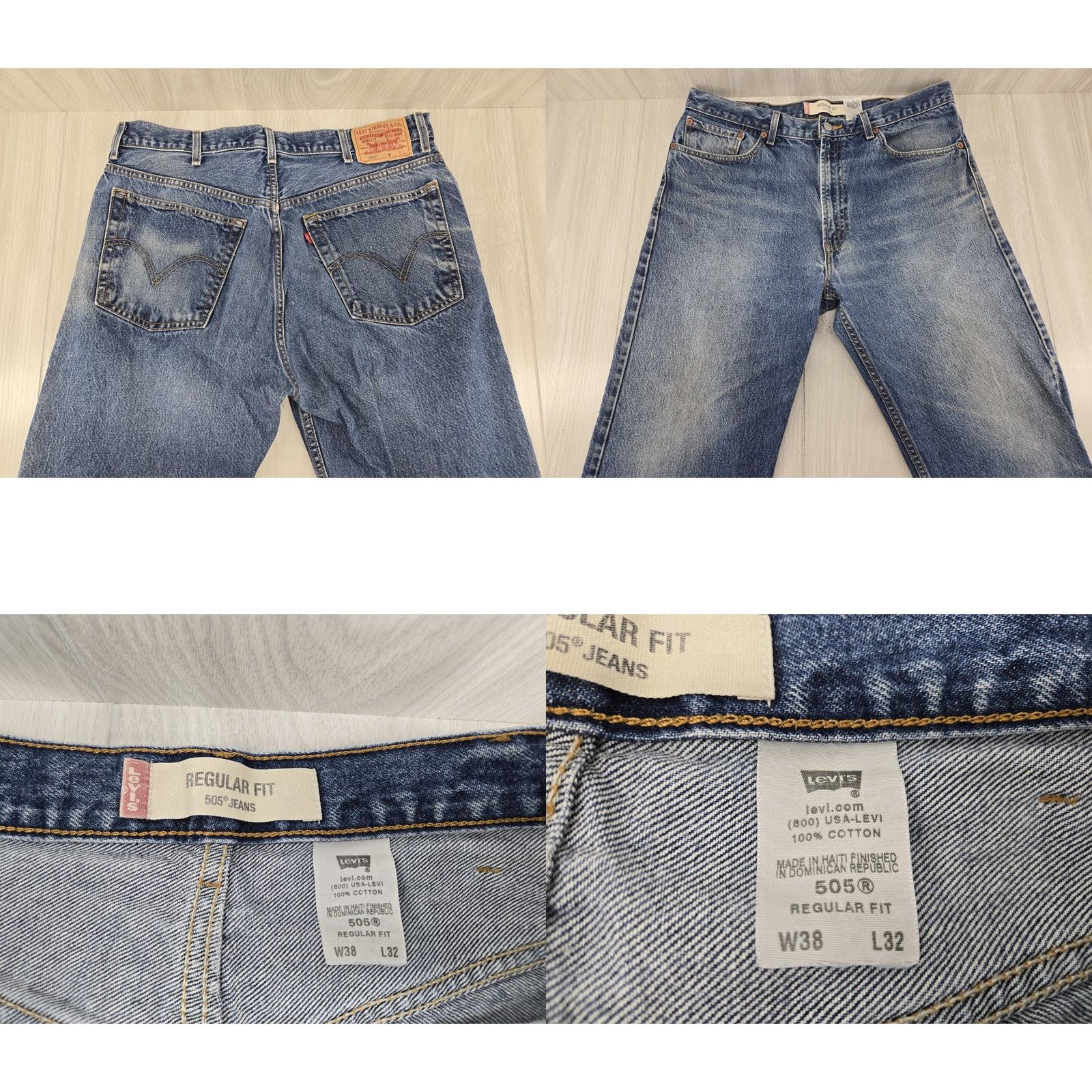Levi's Levi's 505 Regular Fit Jeans Mens 38 X 32 Blue Denim Levi's 505 Jeans Men Regular Size 38 Size US 38 / EU 54 - 8 Thumbnail