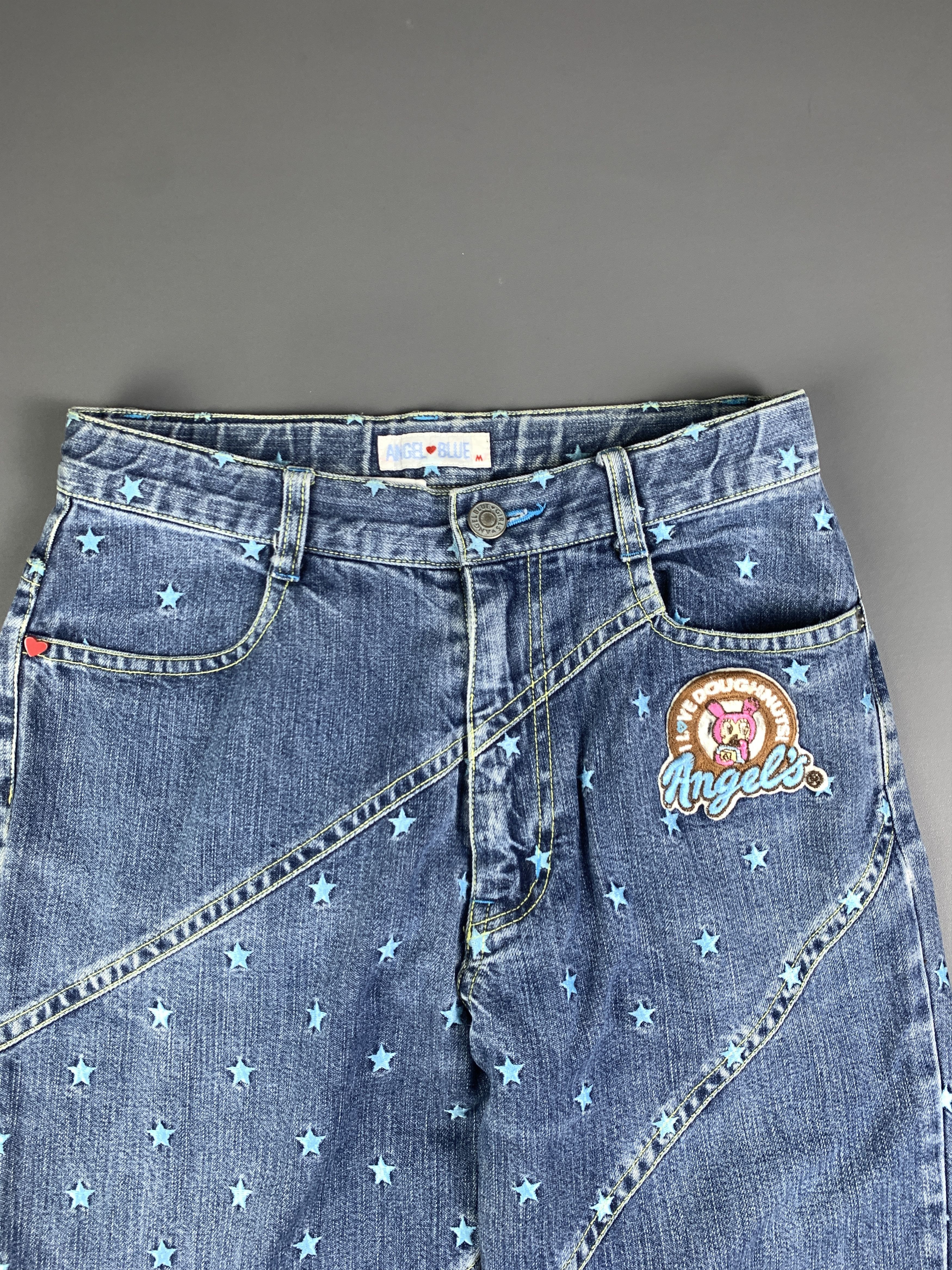 Angel Blue 2000s Angel Blue Stars Embroidered Dot Cute Jeans (25) Size 25" / US 0 / IT 36 - 7 Thumbnail
