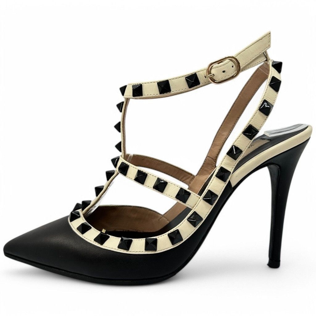 Valentino Valentino Rockstud Ankle Strap 100mm Pumps 36.5 Leather Size US 6.5 / IT 36.5 - 1 Thumbnail