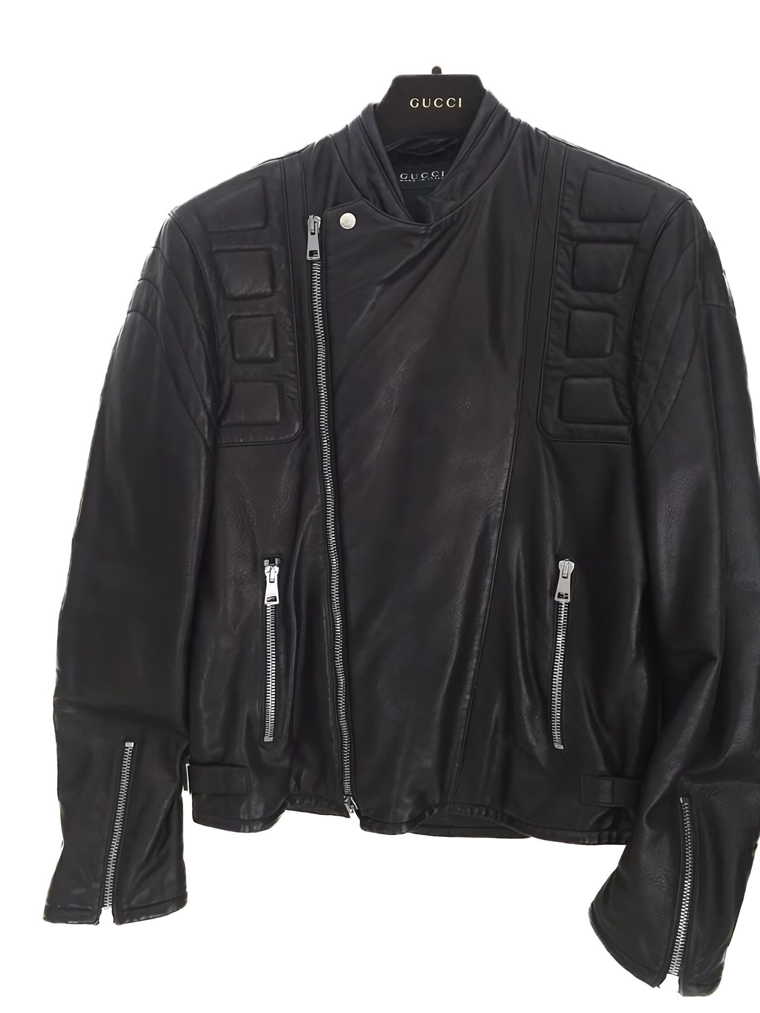 Gucci × Tom Ford LEATHER BIKER JACKET BY TOM FORD Size US M / EU 48-50 / 2 - 2 Thumbnail