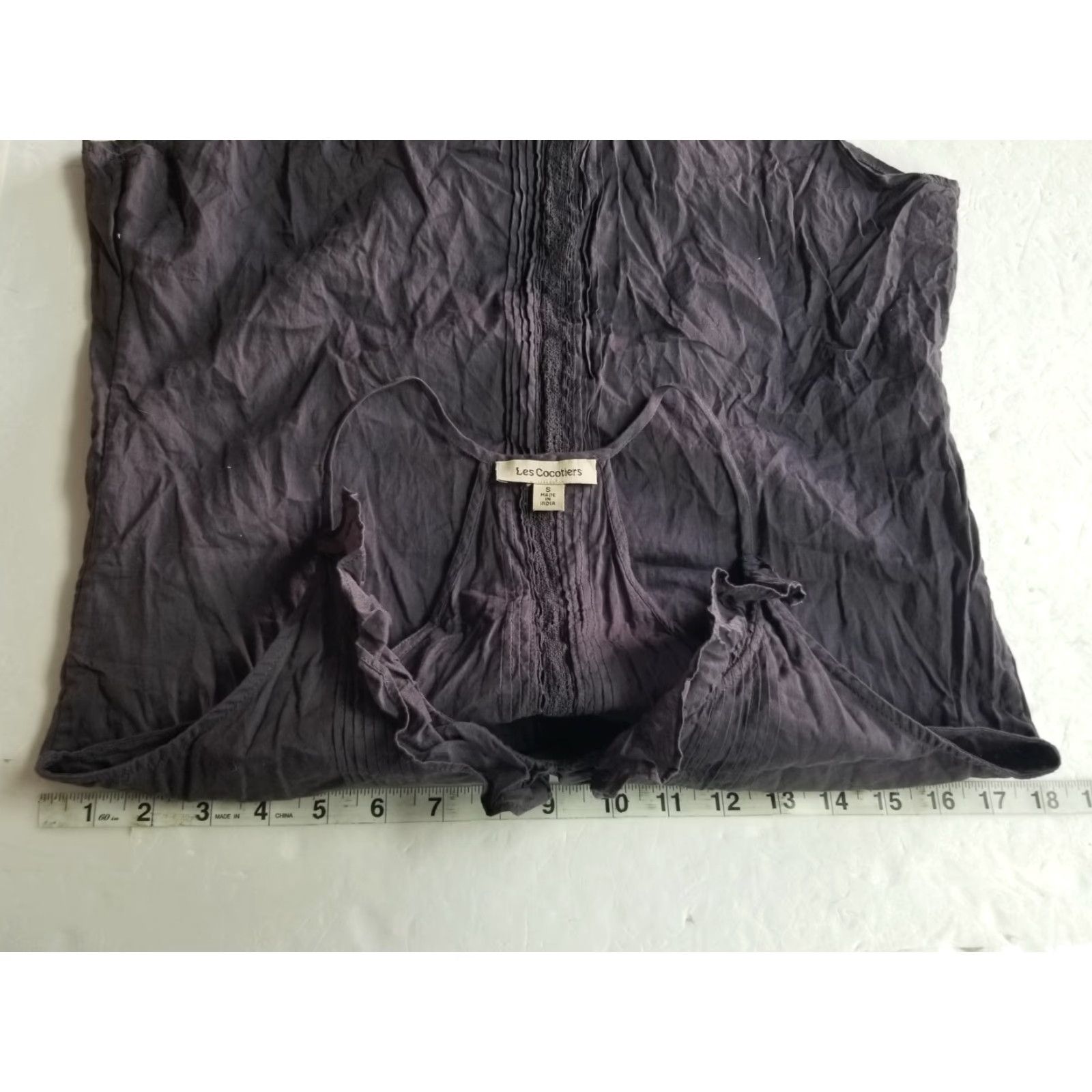 Anthropologie Anthropologie Les Cocotiers Ruffled Mora Tank Top Blouse Gray Size S Size S / US 4 / IT 40 - 3 Thumbnail