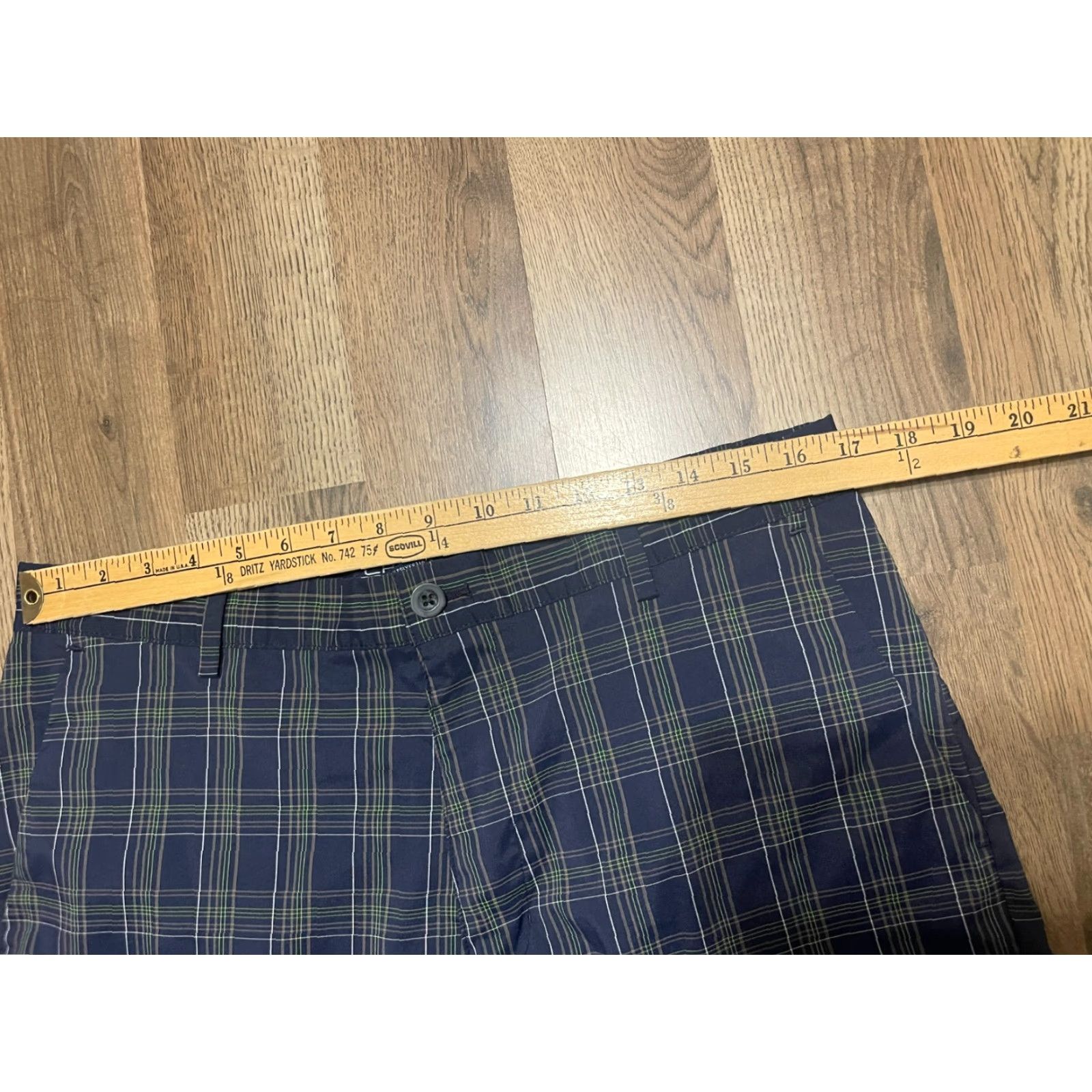 Chaps Chaps Shorts, Men's Size 34, Golf 78, Plaid Chino, Green, Casual, Regular Fit, Flat Front, 34 Size 24" / US 00 / IT 34 - 5 Thumbnail