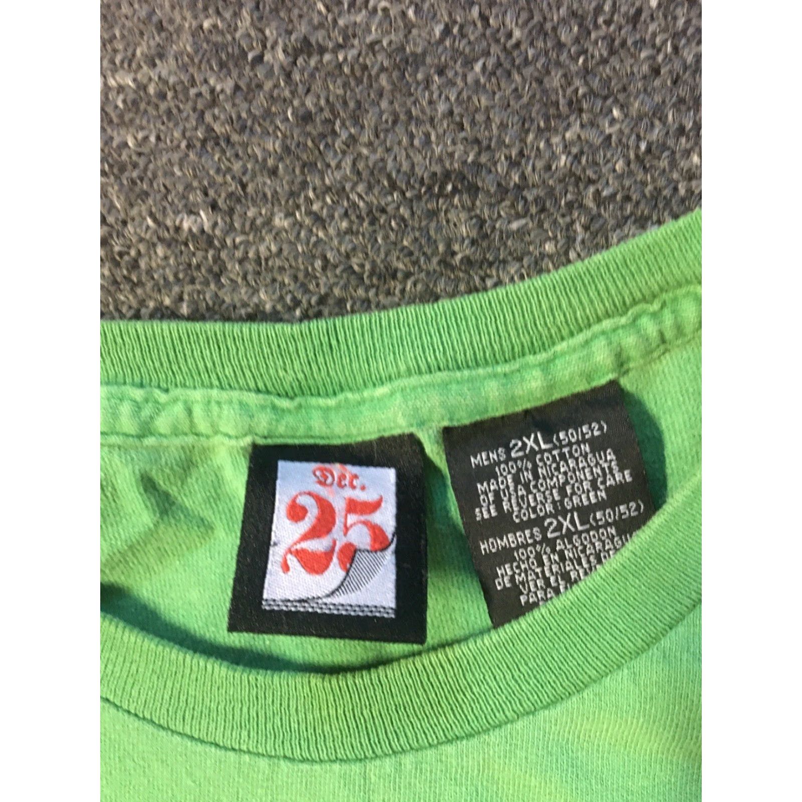 Vintage VINTAGE 90s Be Naughty Save Santa The Trip Distressed Shirt 2XL Green Graphic Tee Mens Grunge Christmas Holiday Dec 25 100% Cotton Size US XXL / EU 58 / 5 - 7 Thumbnail