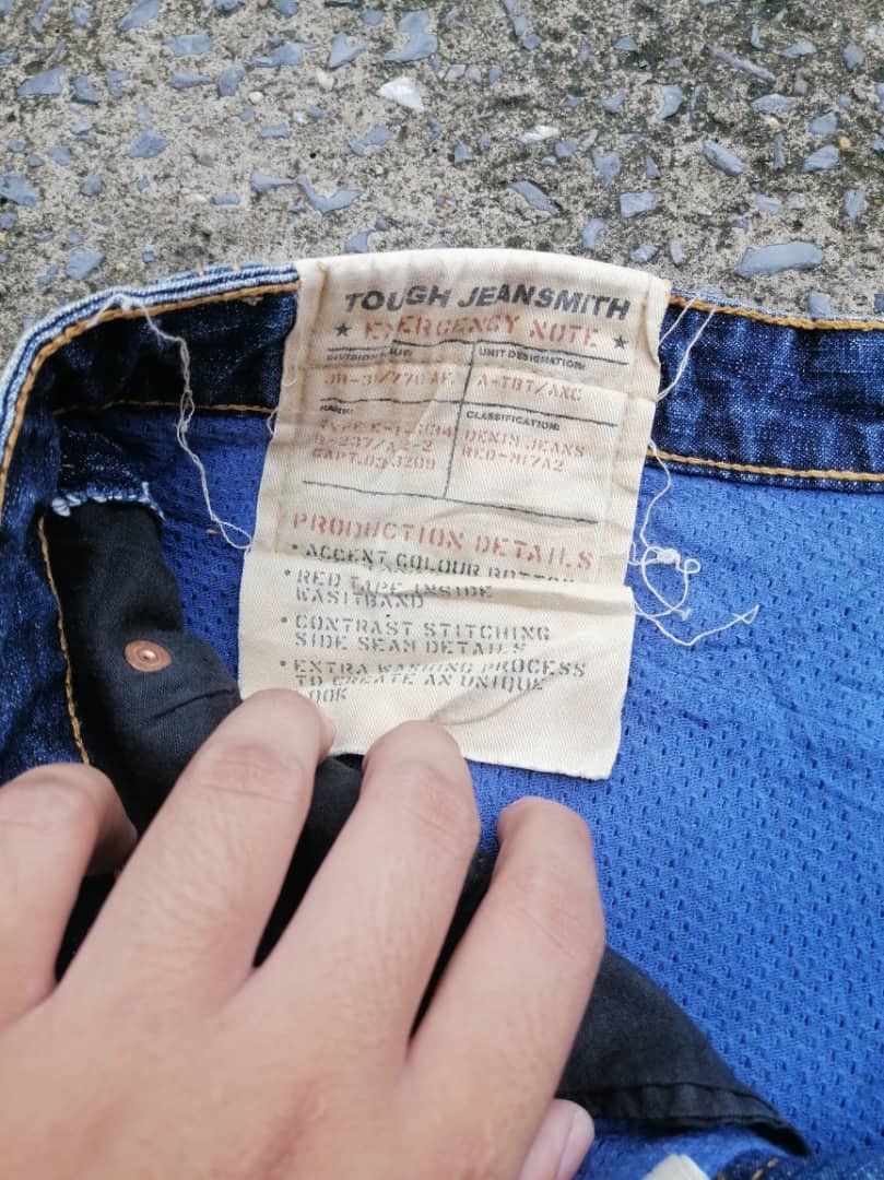 If Six Was Nine Tough Jeansmith Nice Distressed Design Denim Jeans Size US 31 - 12 Thumbnail