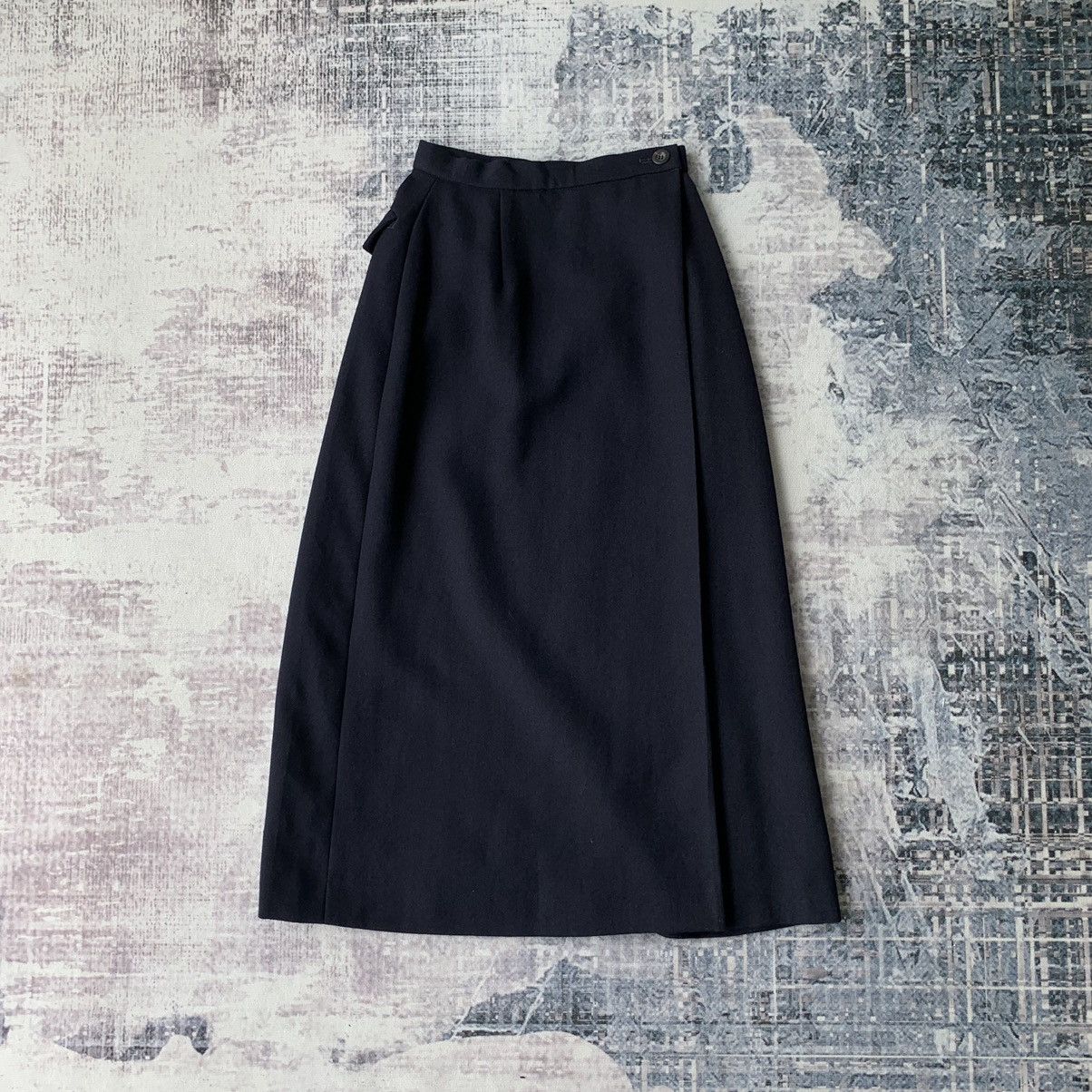 image of If Six Was Nine x Issey Miyake High Waisted Midi Skirt in Dark Navy, Women's (Size 22)