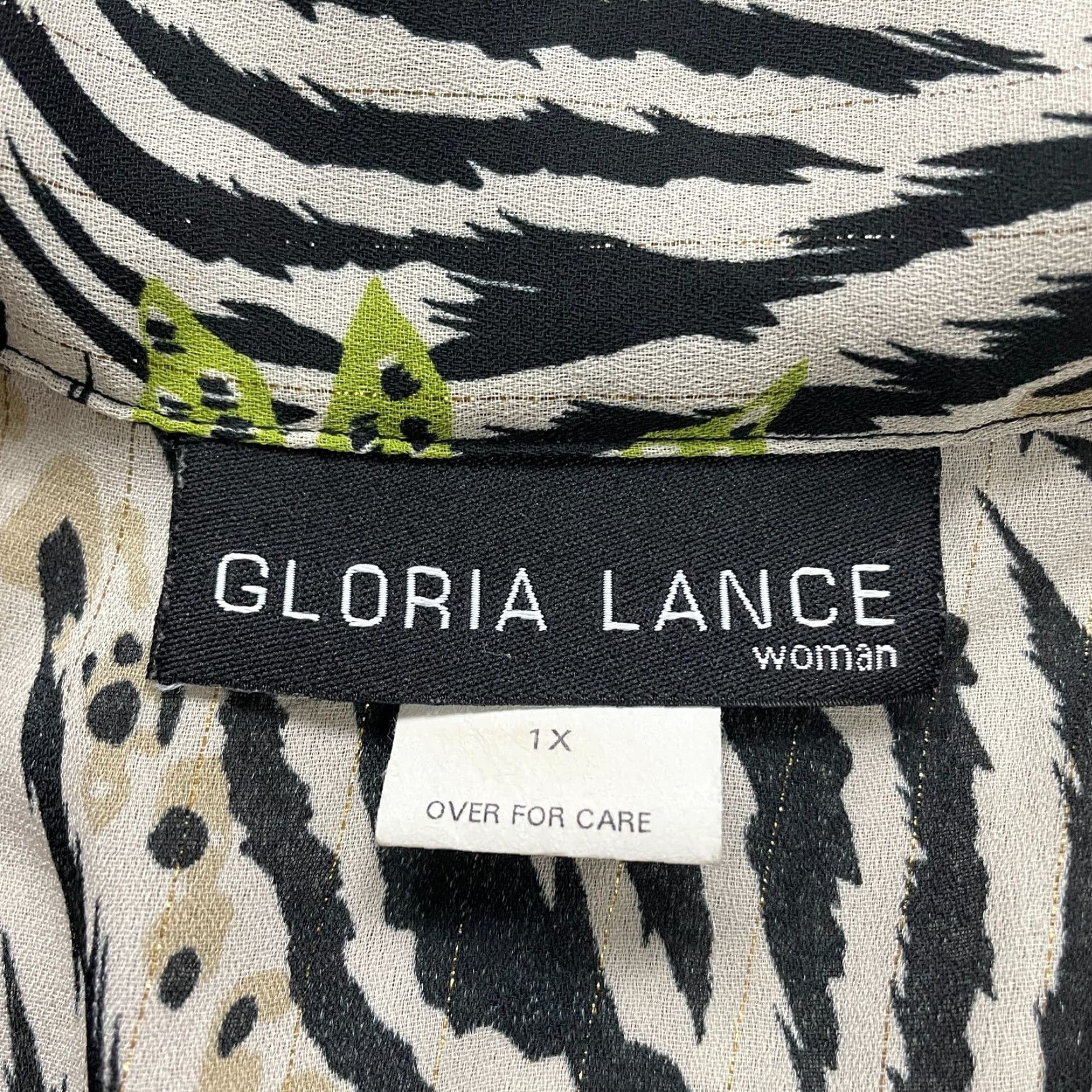 Lancel Gloria Lance Button Up Shirt Women XL Multicolor Zebra Floral Padded Shoulders Knit Polyester Spandex Casual Floral Bohemian Hawaii Size XL / US 12-14 / IT 48-50 - 5 Thumbnail