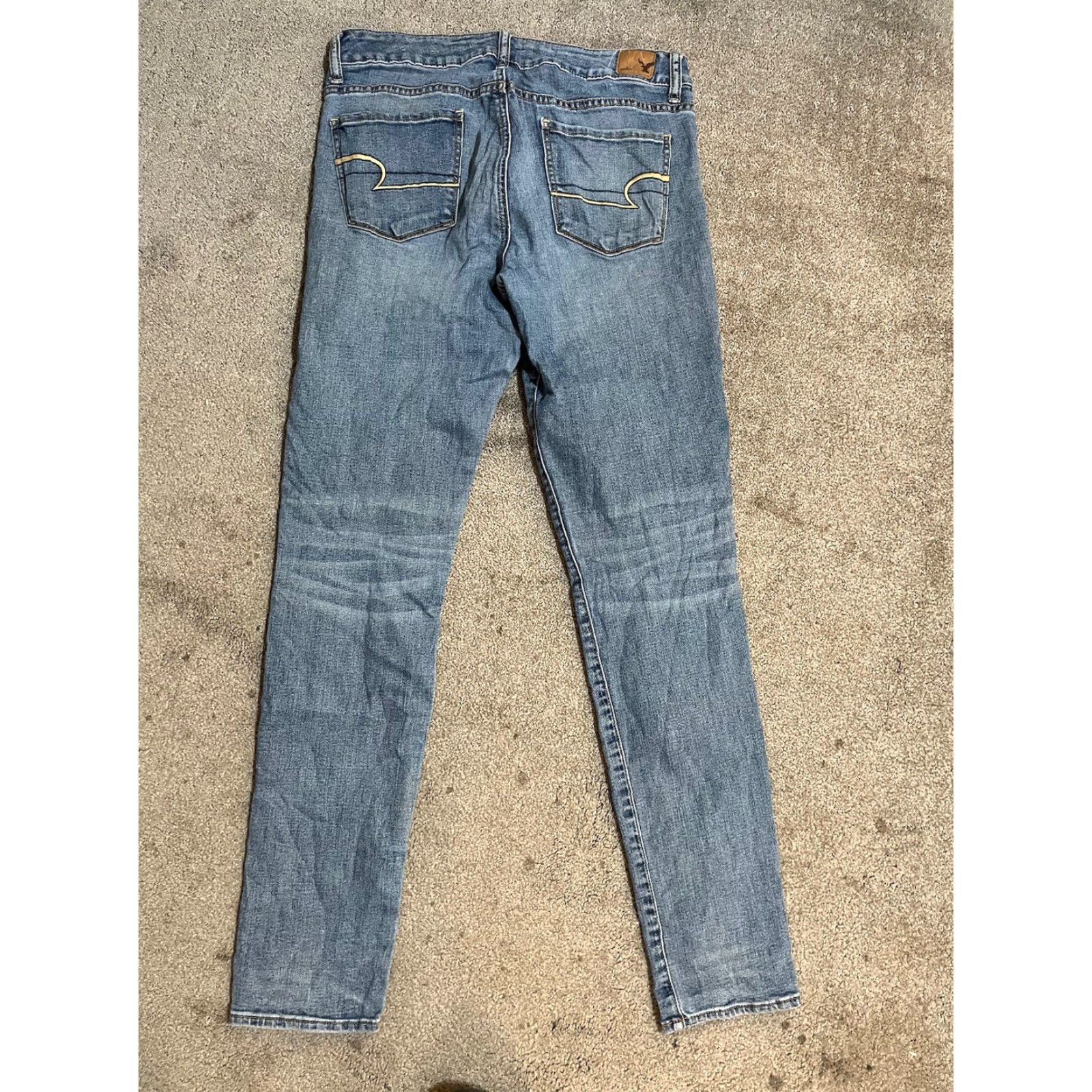 American Eagle Outfitters American Eagle Outfitters Jeans Women Skinny 10 Tall Blue Denim Stretch 5-Pocket Zipper Button Jeans Vintage No 90s Preppy Womens Size 32" / US 10 / IT 46 - 2 Thumbnail