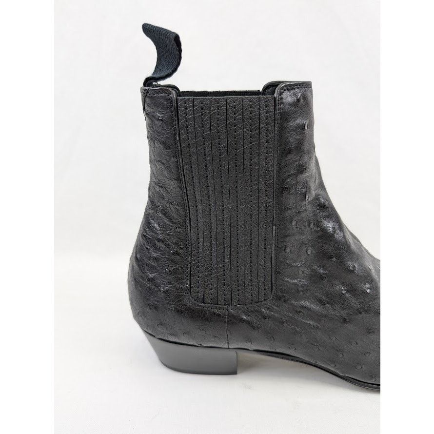 Saint Laurent Paris o1rshd1 Ostrich Leather Boots in Black Size US 8 / EU 41 - 5 Thumbnail
