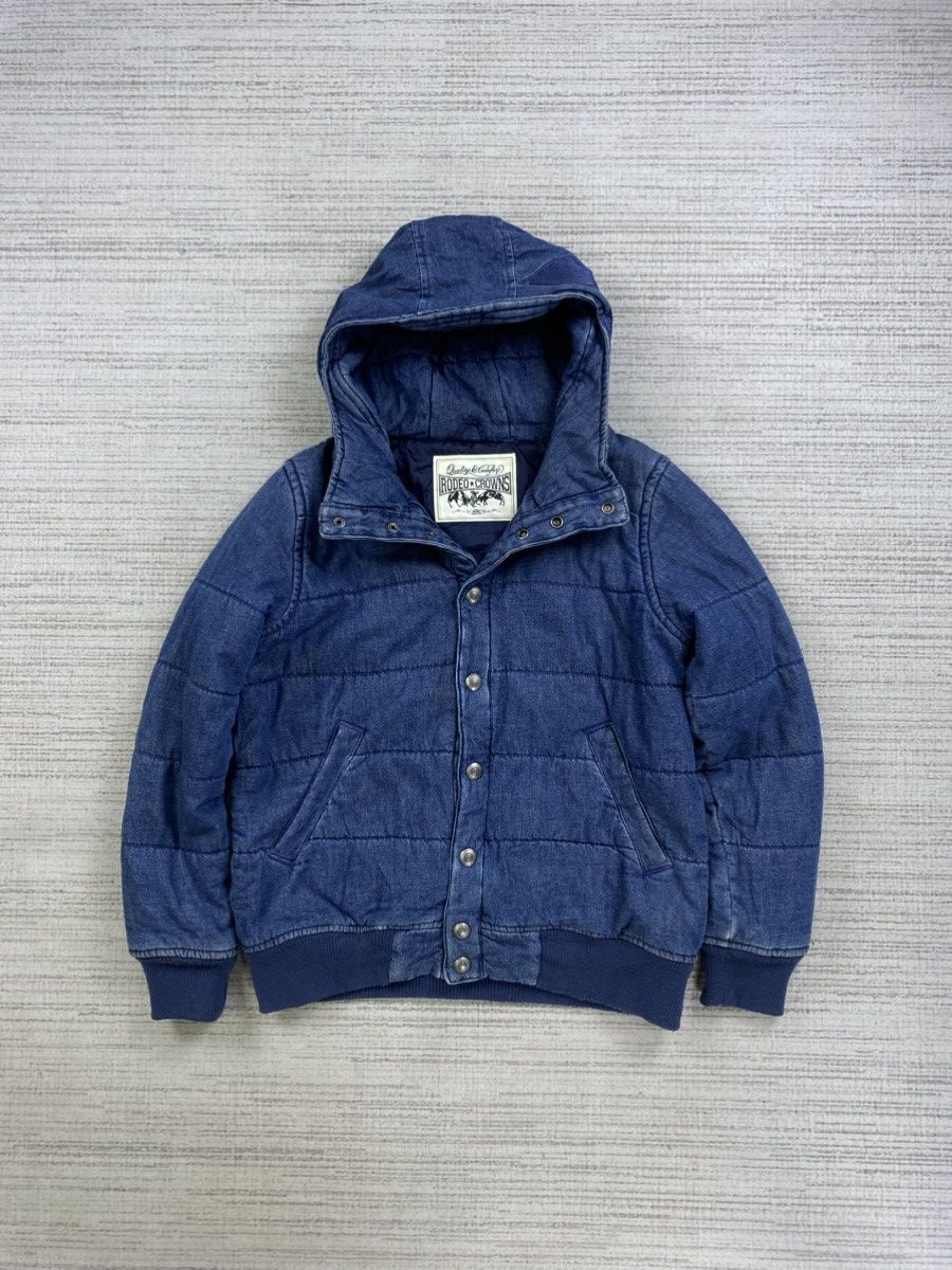 Japanese Brand × Vintage Vintage Rodeo Crown Blue Denim Puffer Down Jacket Size US M / EU 48-50 / 2 - 6 Thumbnail