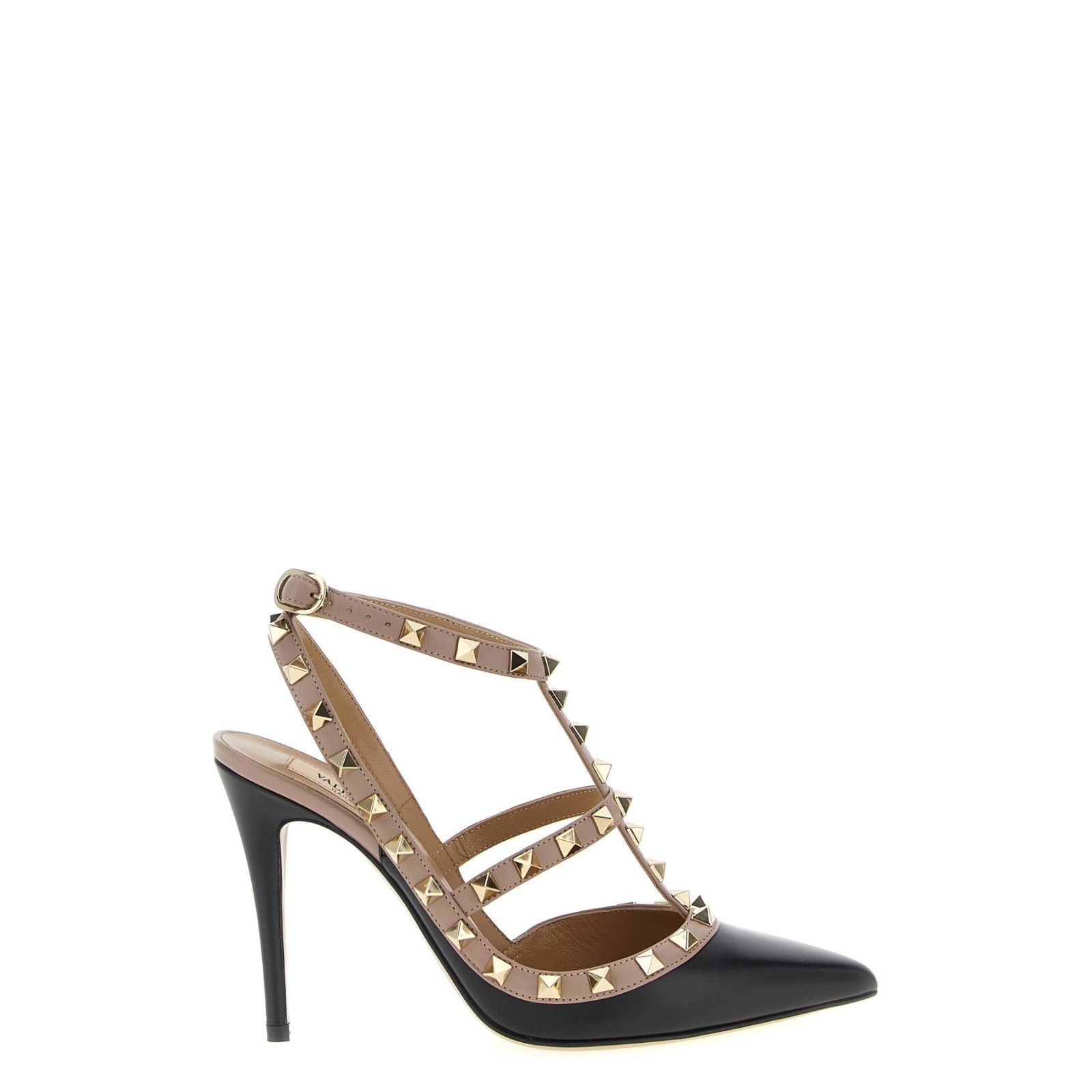 VALENTINO GARAVANI Rockstud Black Leather 100mm Heel Pumps N