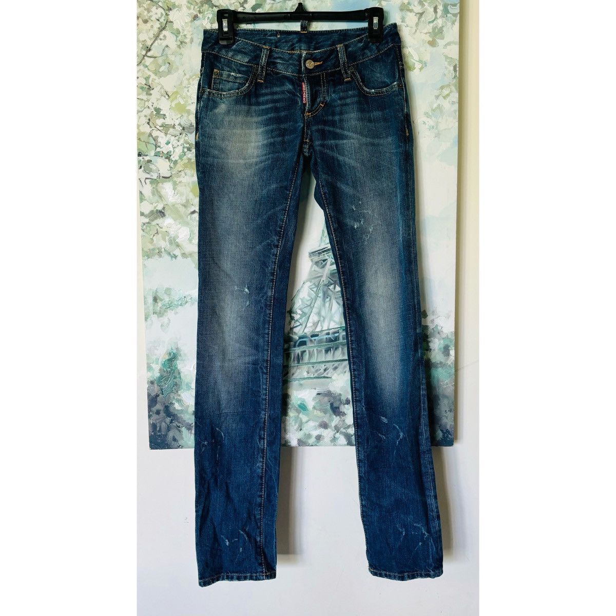 image of Dsquared2 Women’S Straight Leg Jeans Size 38 It in Blue, Women's