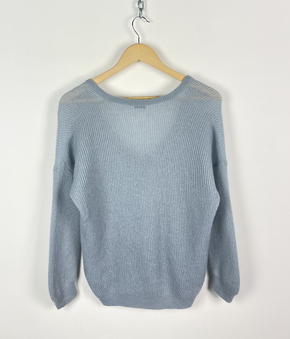 Brunello Cucinelli 🩵 Brunello Cucinelli V-neck Sweater Mohair Blend Womens Blue Size M / US 6-8 / IT 42-44 - 8 Thumbnail