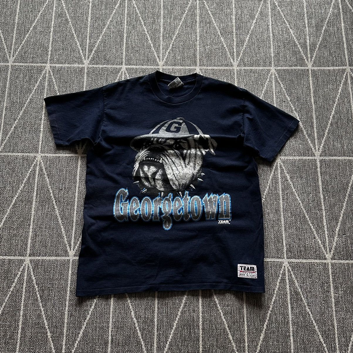 Vintage Georgetown vintage usa 90s single stitch navy tee Size US XL / EU 56 / 4 - 1 Thumbnail