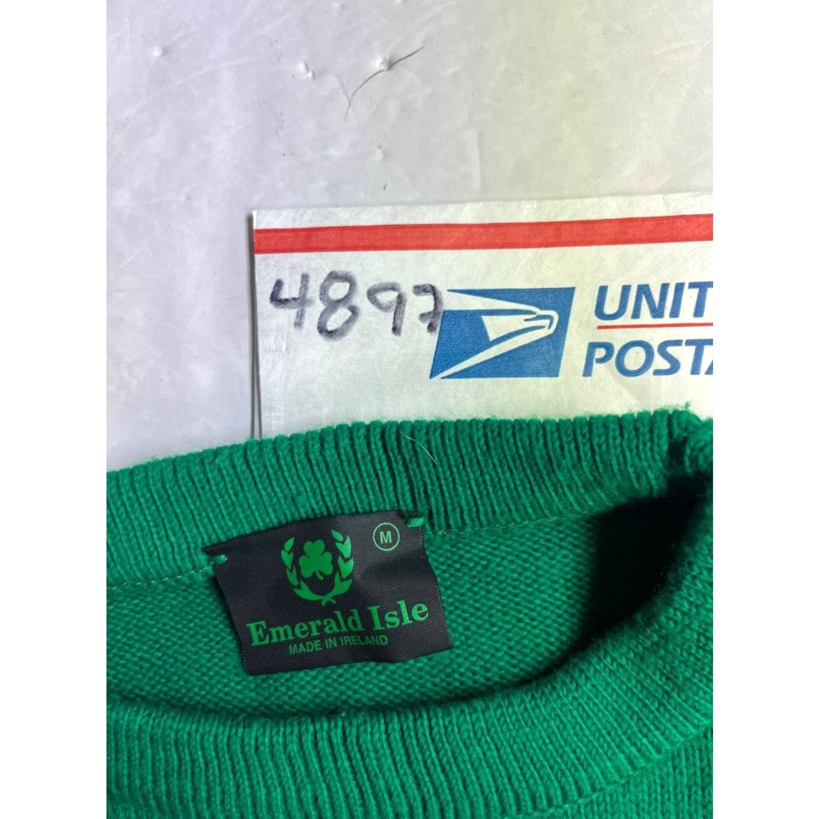 Vintage VINTAGE Emerald Isle Sweater Ireland Crew Neck Green Embroidered Knit Long Sleeve Men M Irish Winter Pullover Size US M / EU 48-50 / 2 - 8 Thumbnail
