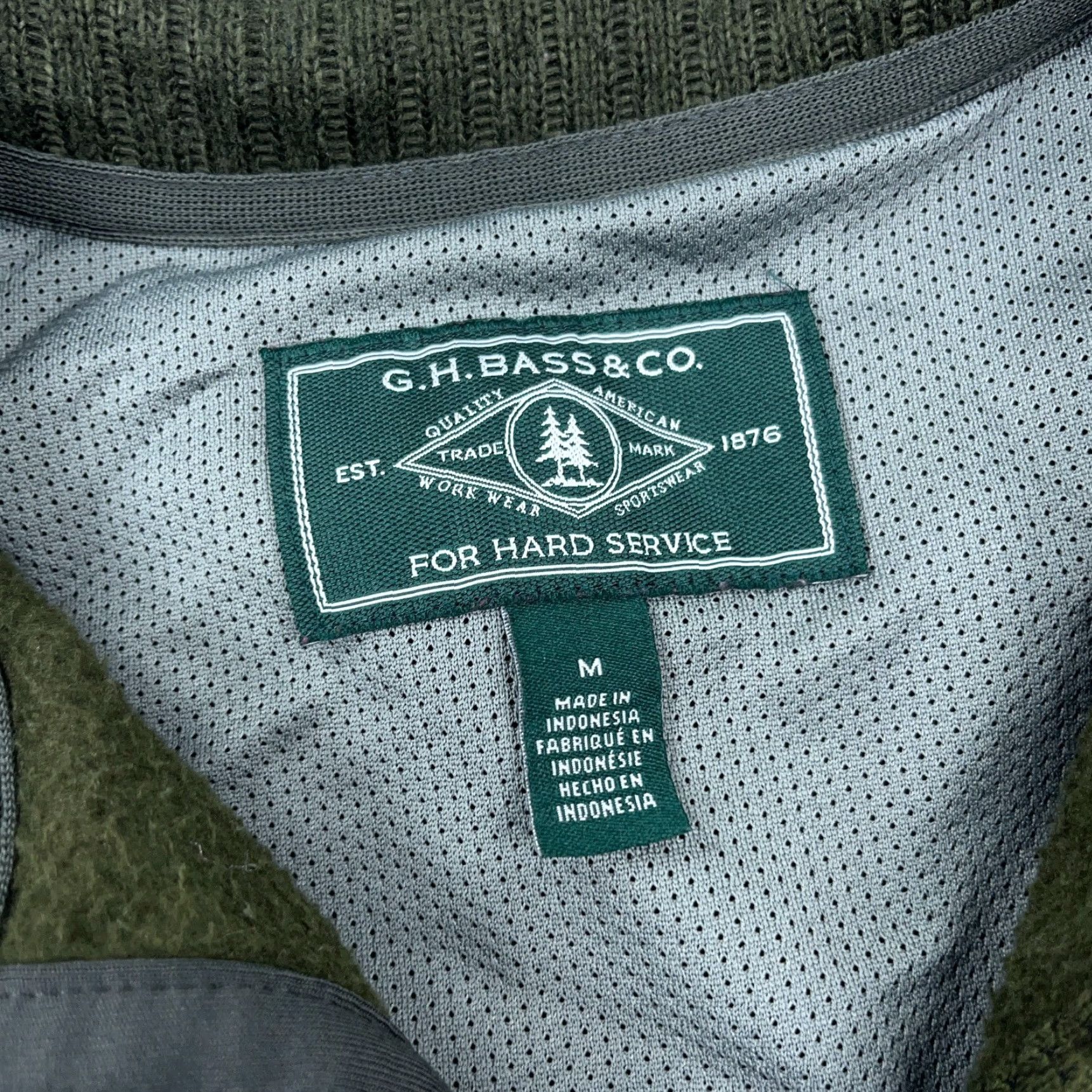 Vintage GH Bass & Co. Sweatshirt Men M Green Pullover 1/4 Zip Thermal Logo Nautical Modern Modern Festival? Size US M / EU 48-50 / 2 - 4 Thumbnail