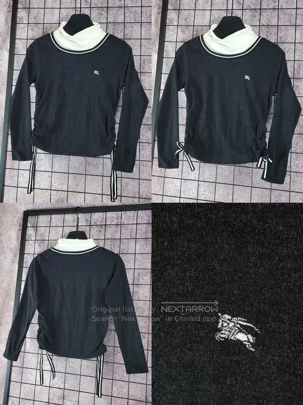Burberry Burberry Black Gray Wool Blend Long Sleeve Sweater. Size XS / US 0-2 / IT 36-38 - 2 Thumbnail