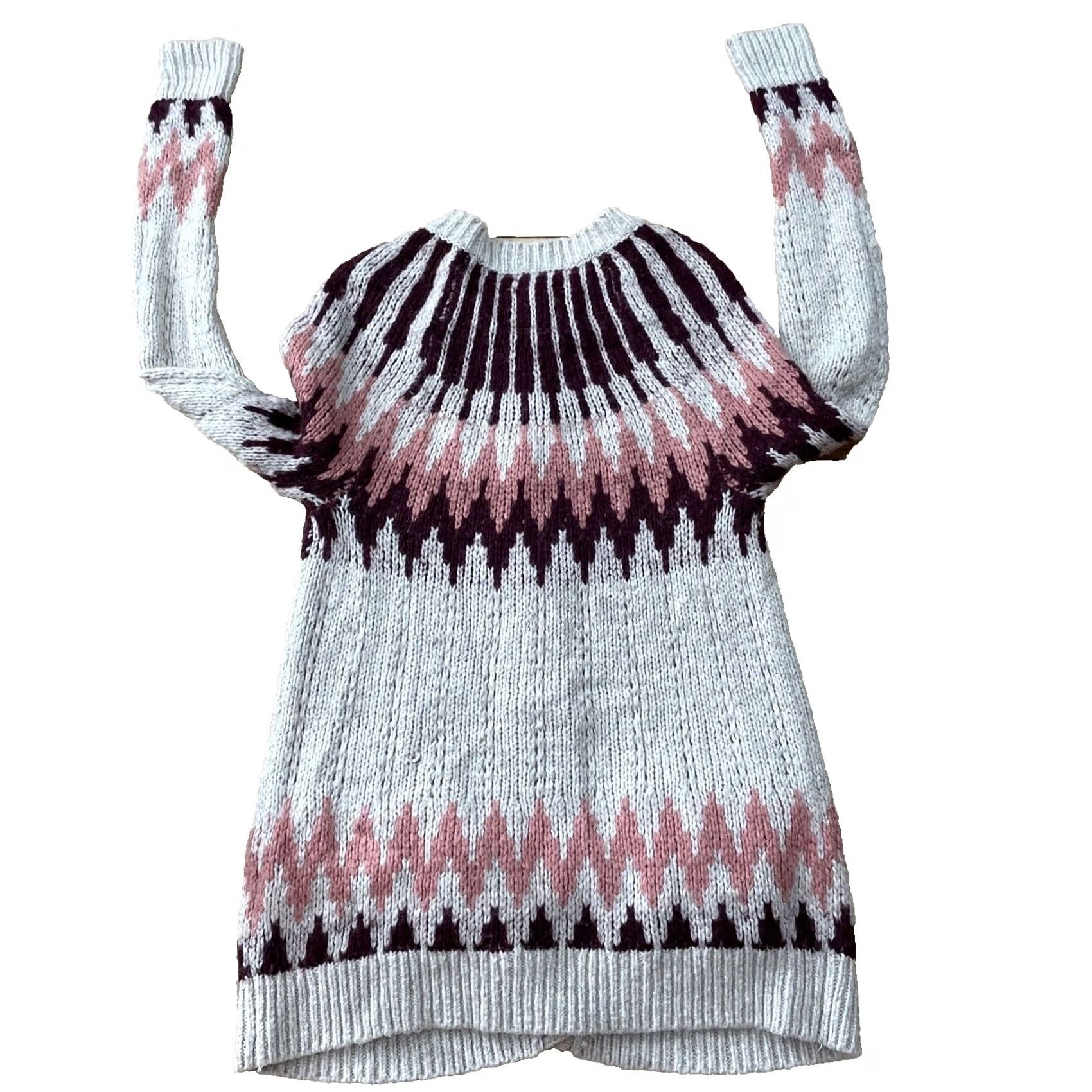 Abercrombie & Fitch Abercrombie & Fitch Wool Cardigan Sweater Women S Beige Pink Nordic Y2K Knit S Size S / US 4 / IT 40 - 2 Thumbnail