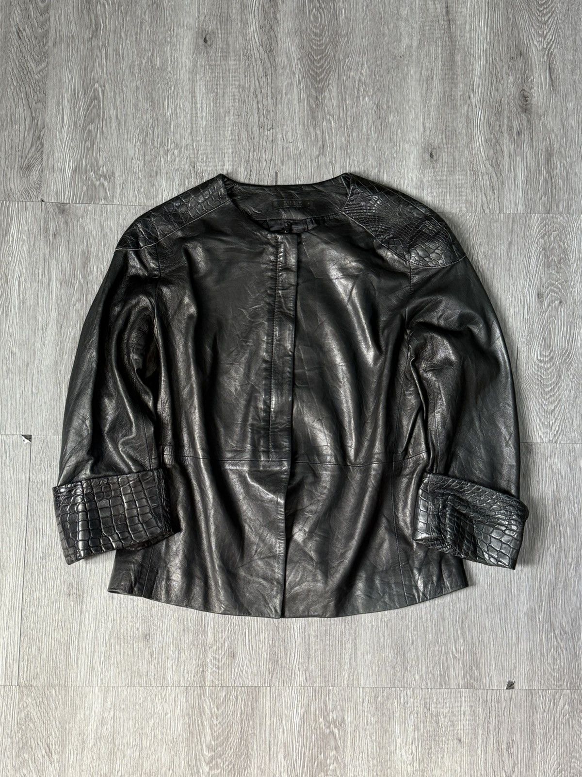 The Row The Row - Leather / Trimmed Aligator Jacket Size M / US 6-8 / IT 42-44 - 1 Thumbnail
