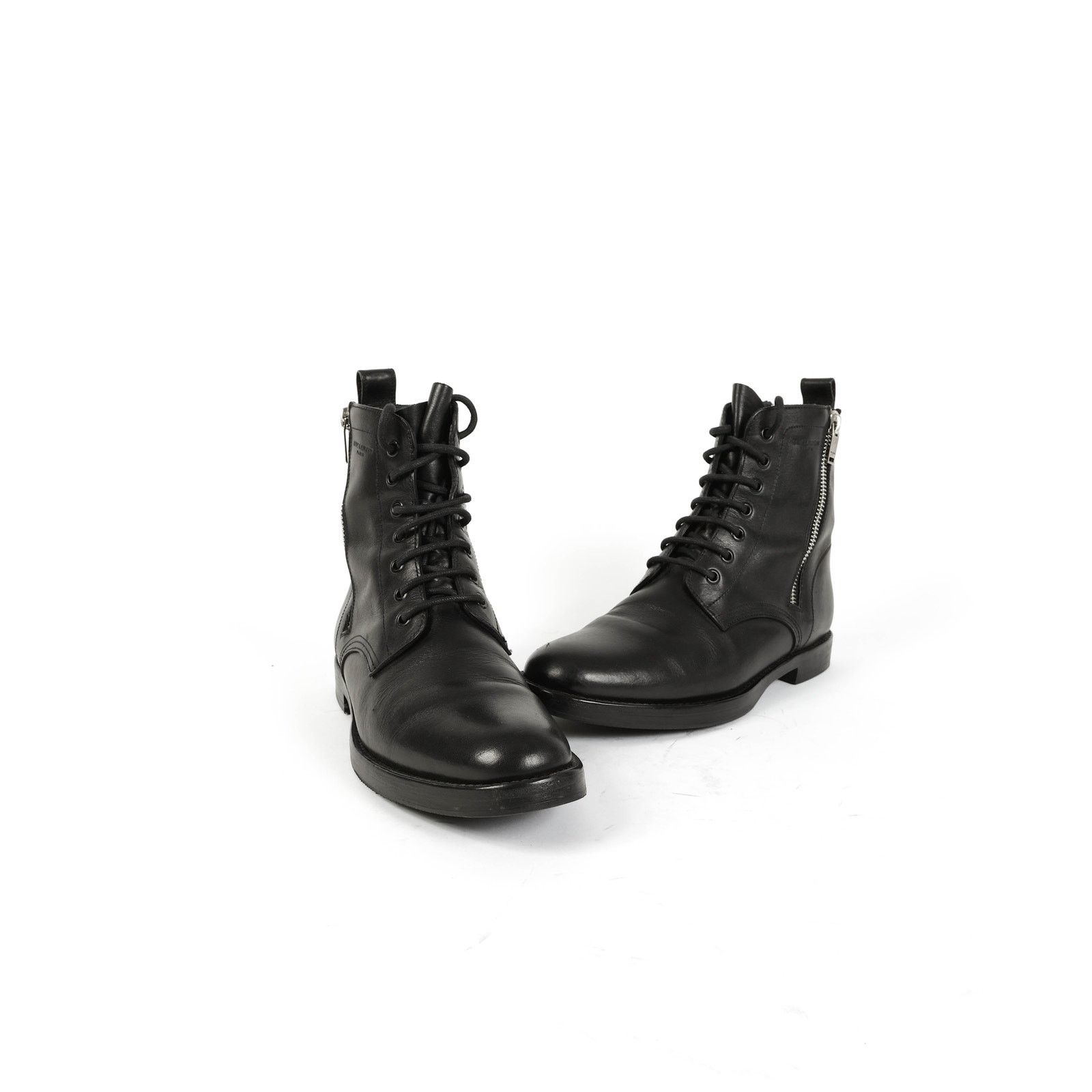 Saint Laurent Paris FW15 Double Zip Ranger Boots in Black Leather Size US 8 / EU 41 - 2 Thumbnail