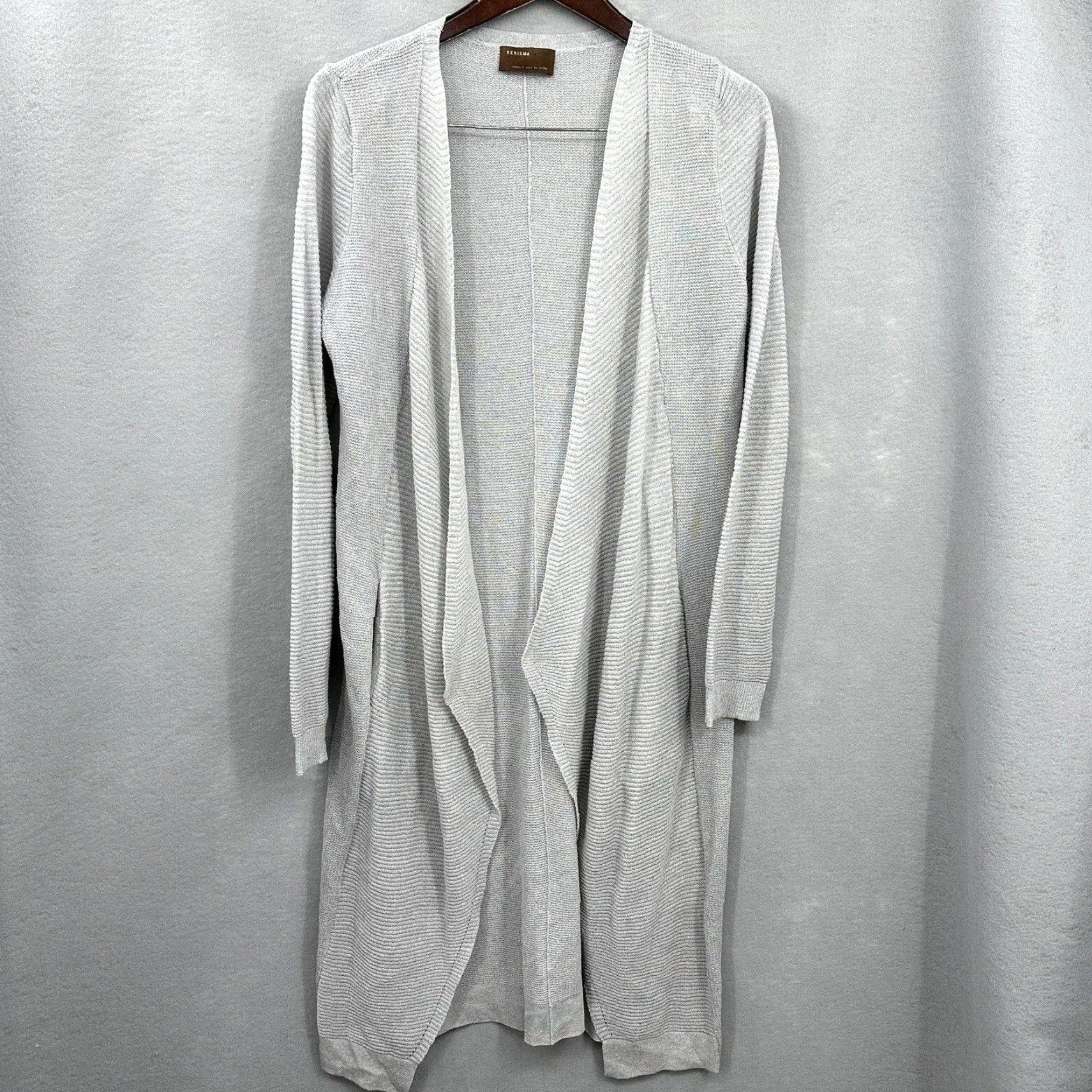 Vintage Kerisma Cardigan Sweater Women Small Knit Gray Open Quiet Luxury Minimalist Size S / US 4 / IT 40 - 2 Thumbnail