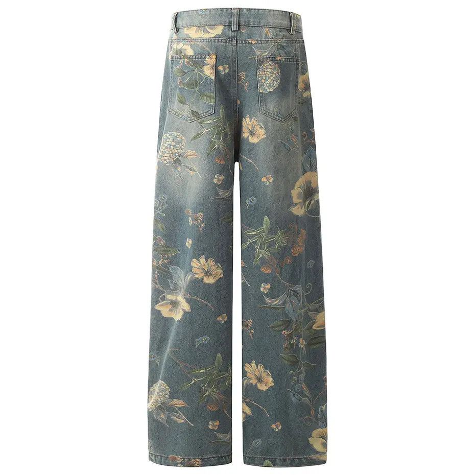 Japanese Brand × Vintage Bloom Flora Printed Baggy jeans Size US 33 - 7 Thumbnail
