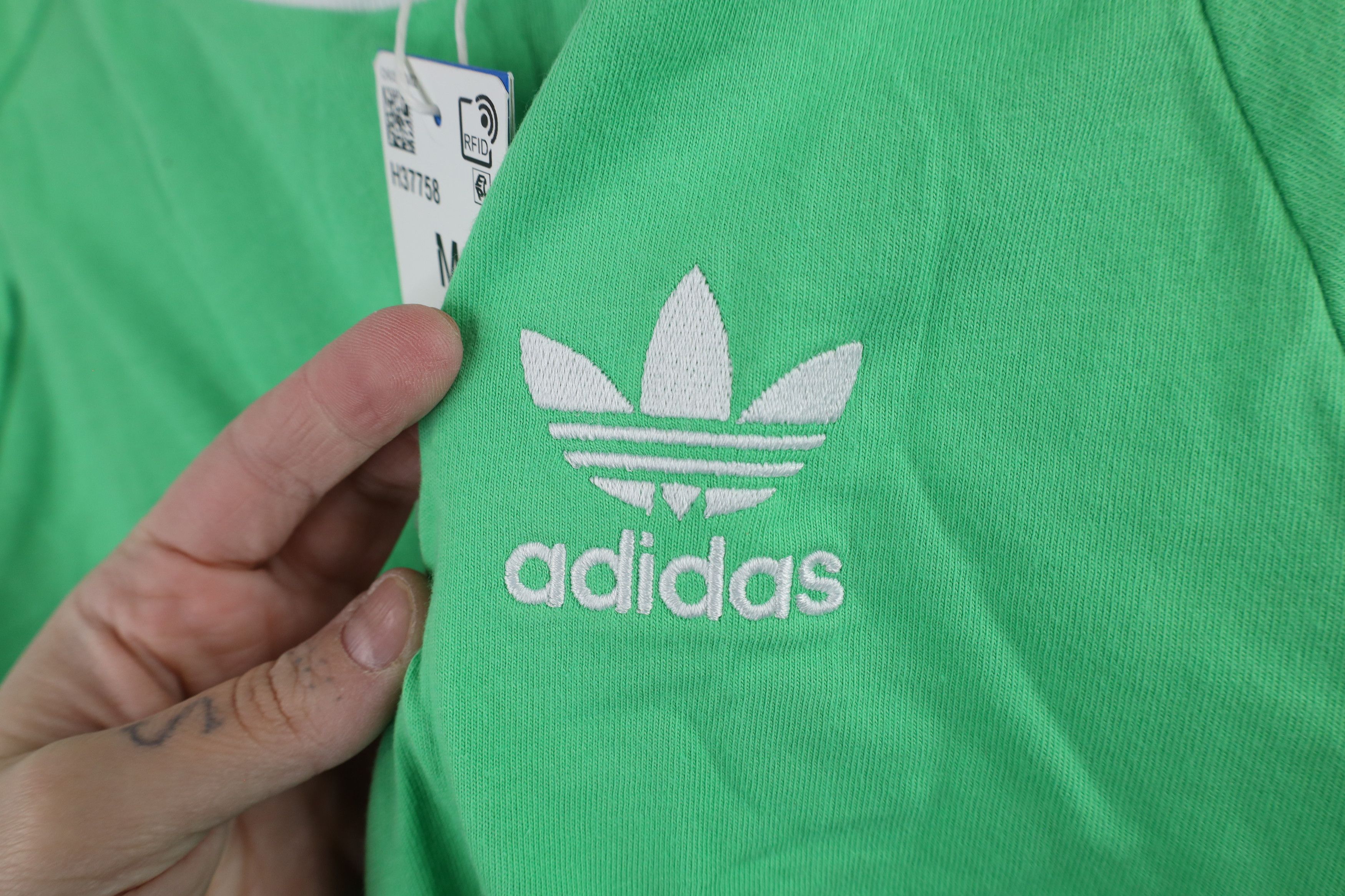 Adidas New Adidas Trefoil Striped Short Sleeve Ringer T-Shirt Green Size US M / EU 48-50 / 2 - 4 Thumbnail