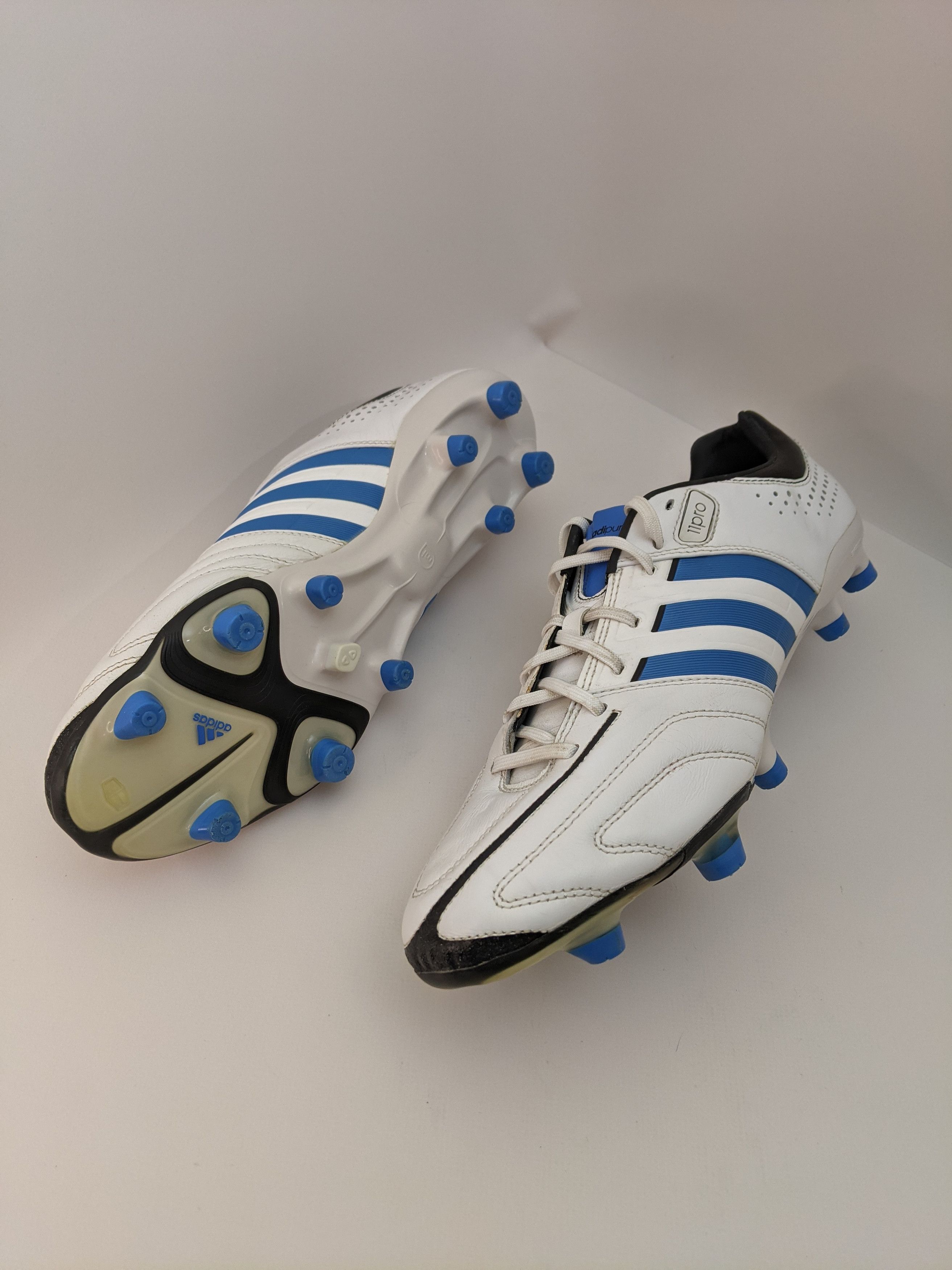 image of Adidas Adipure 11Pro Fg Soccer Football Cleats Boots in White/Blue, Men's (Size 12)