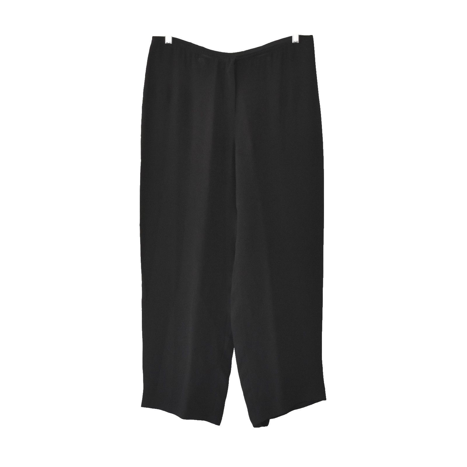 Eileen Fisher EILEEN FISHER Black 100% Silk Zip Fly Trouser Pants Size PL Size 34" / US 12 / IT 48 - 1 Thumbnail
