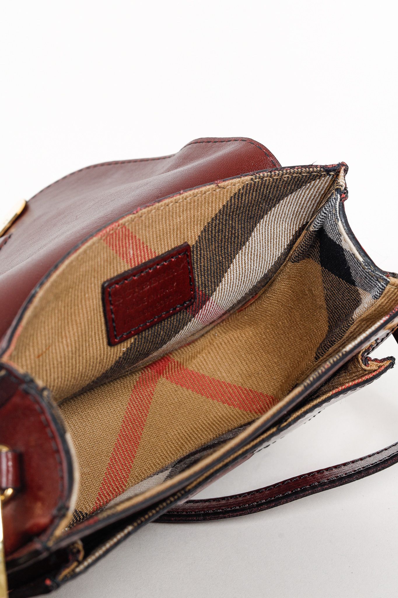 Burberry Burberry Burgundy Crossbody Mini Satchel Leather Bag Size ONE SIZE - 11 Thumbnail