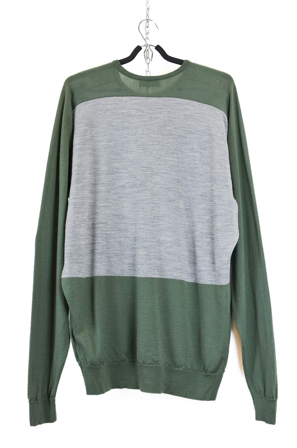John Smedley John Smedley Wool Sweater XL Grey/Green Size US XL / EU 56 / 4 - 5 Thumbnail