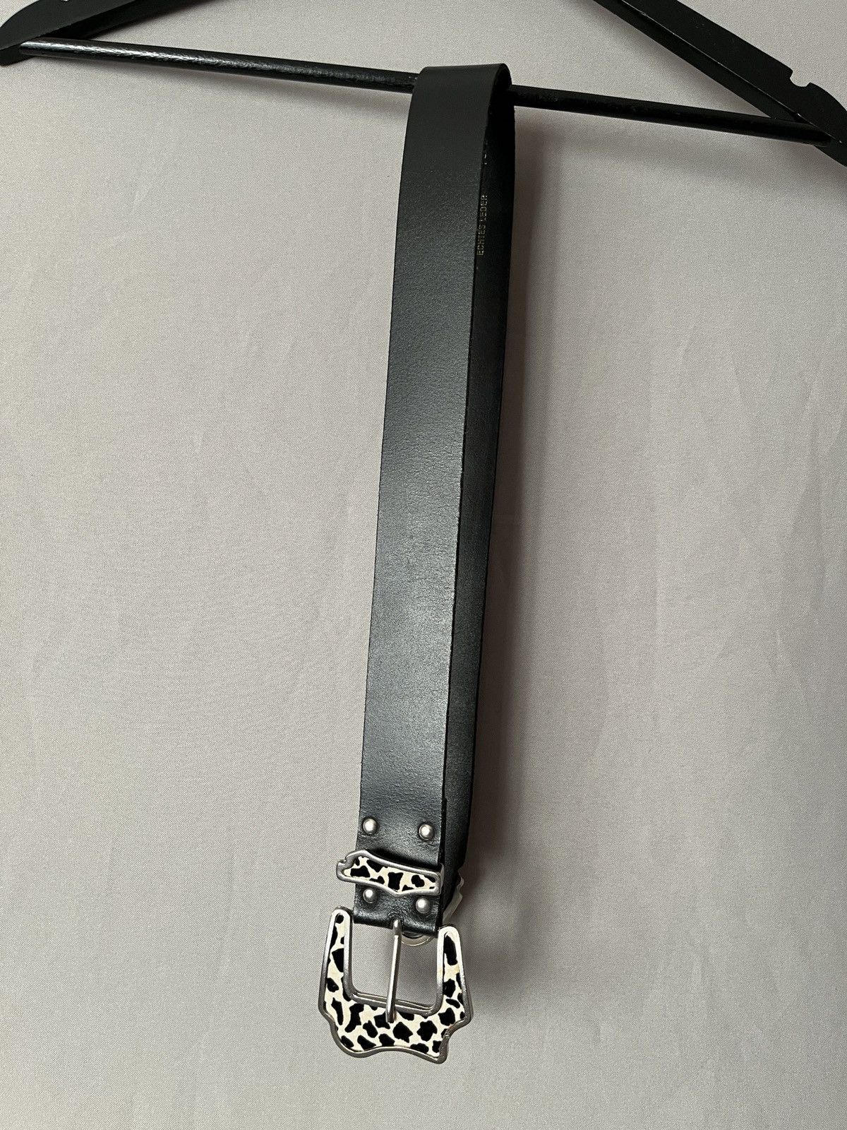 Cowboy Equipment × Vintage Cow Hair Pattern Dalmatian Cowboy Avant Garde Leather Belt Size ONE SIZE - 10 Thumbnail