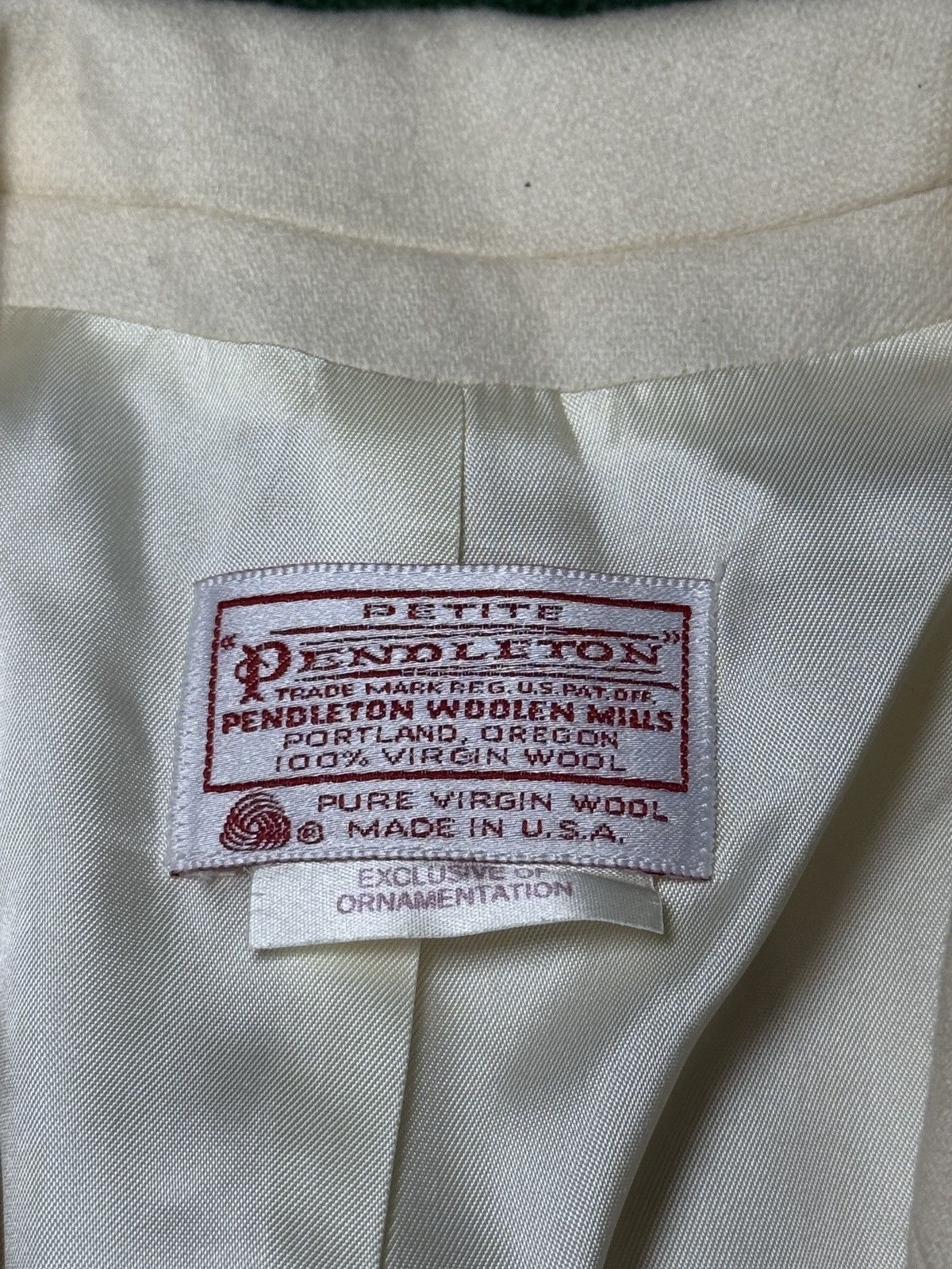 Pendleton Vintage Pendleton Wool Blazer Cream Crest Petite 14 Jacket Size XL / US 12-14 / IT 48-50 - 3 Thumbnail