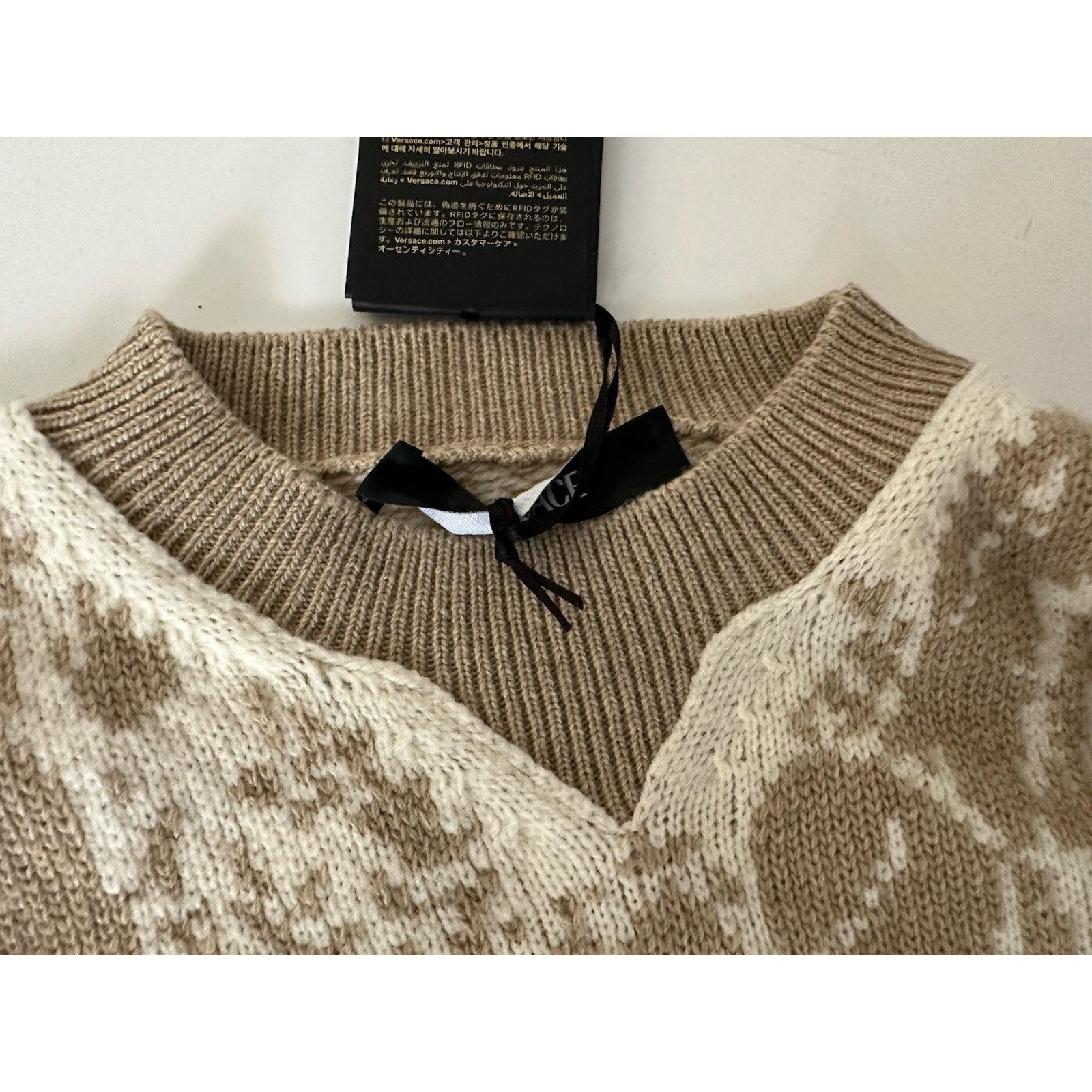 Versace Versace Barocco Wool Knit Sweater Beige 40 US 1013400 Size US M / EU 48-50 / 2 - 9 Thumbnail