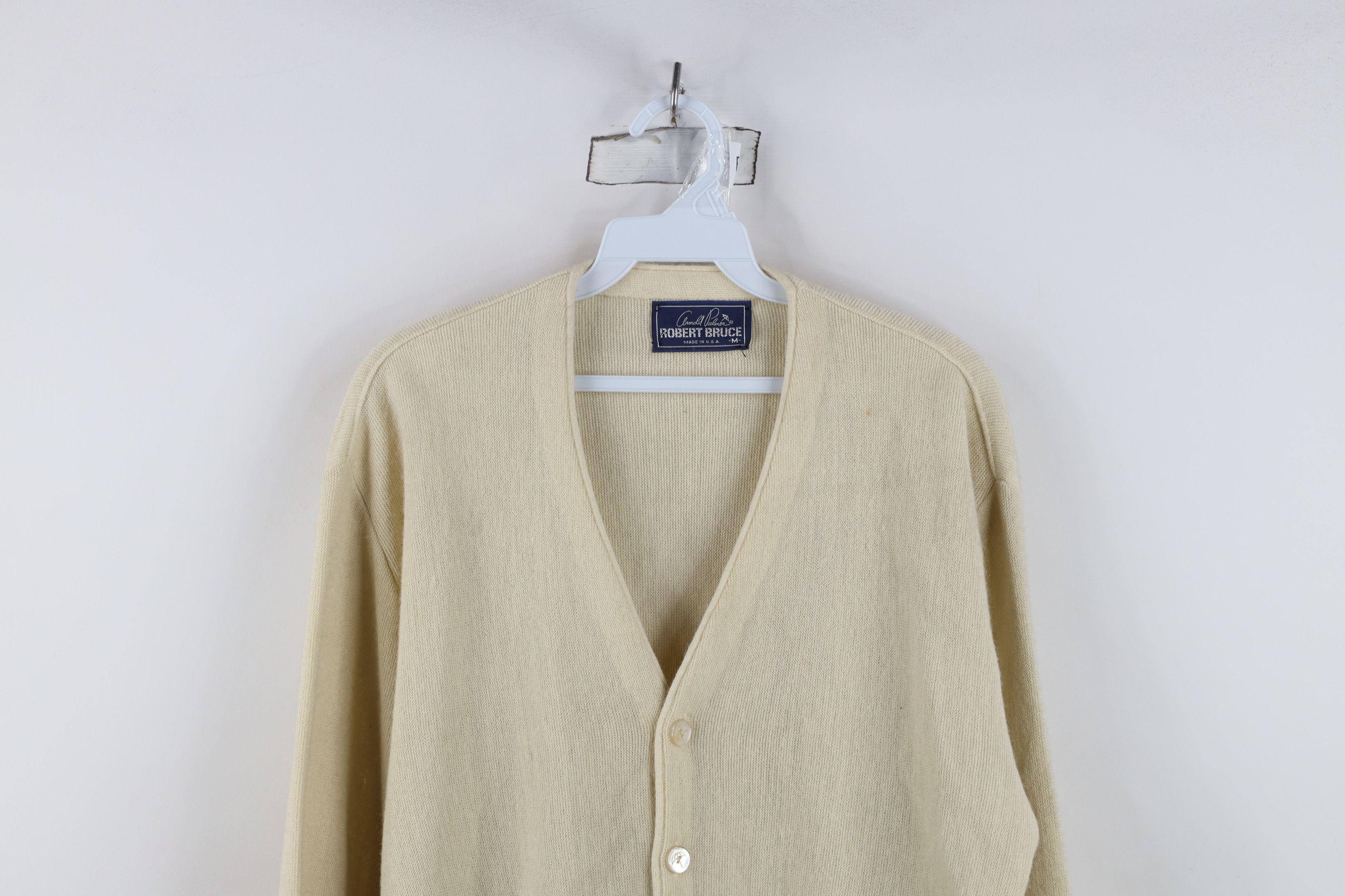Vintage Vintage 70s Streetwear Button Cardigan Sweater Beige USA Size US M / EU 48-50 / 2 - 2 Thumbnail